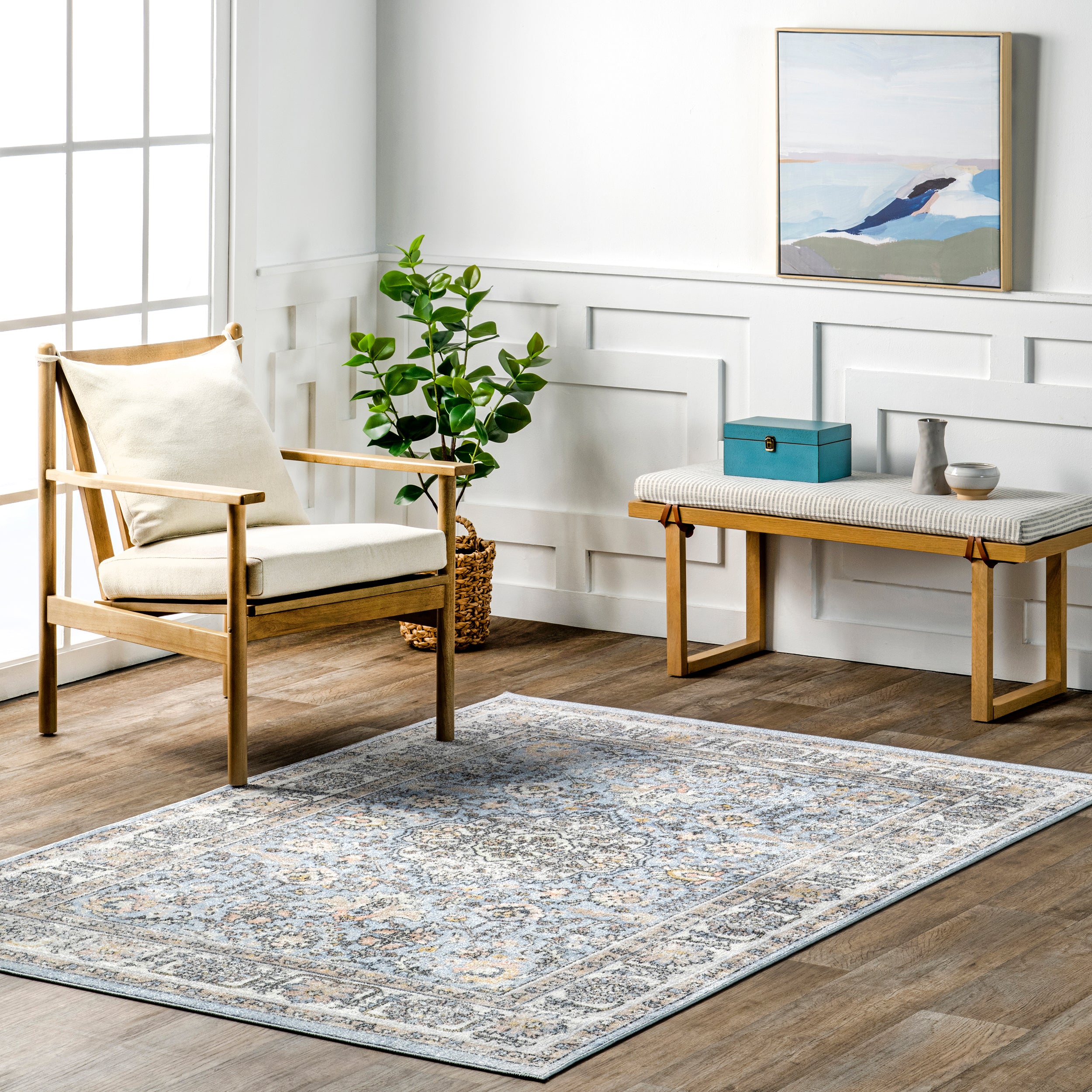 Valencia Traditional Persian Machine Washable Area Rug - Image 2