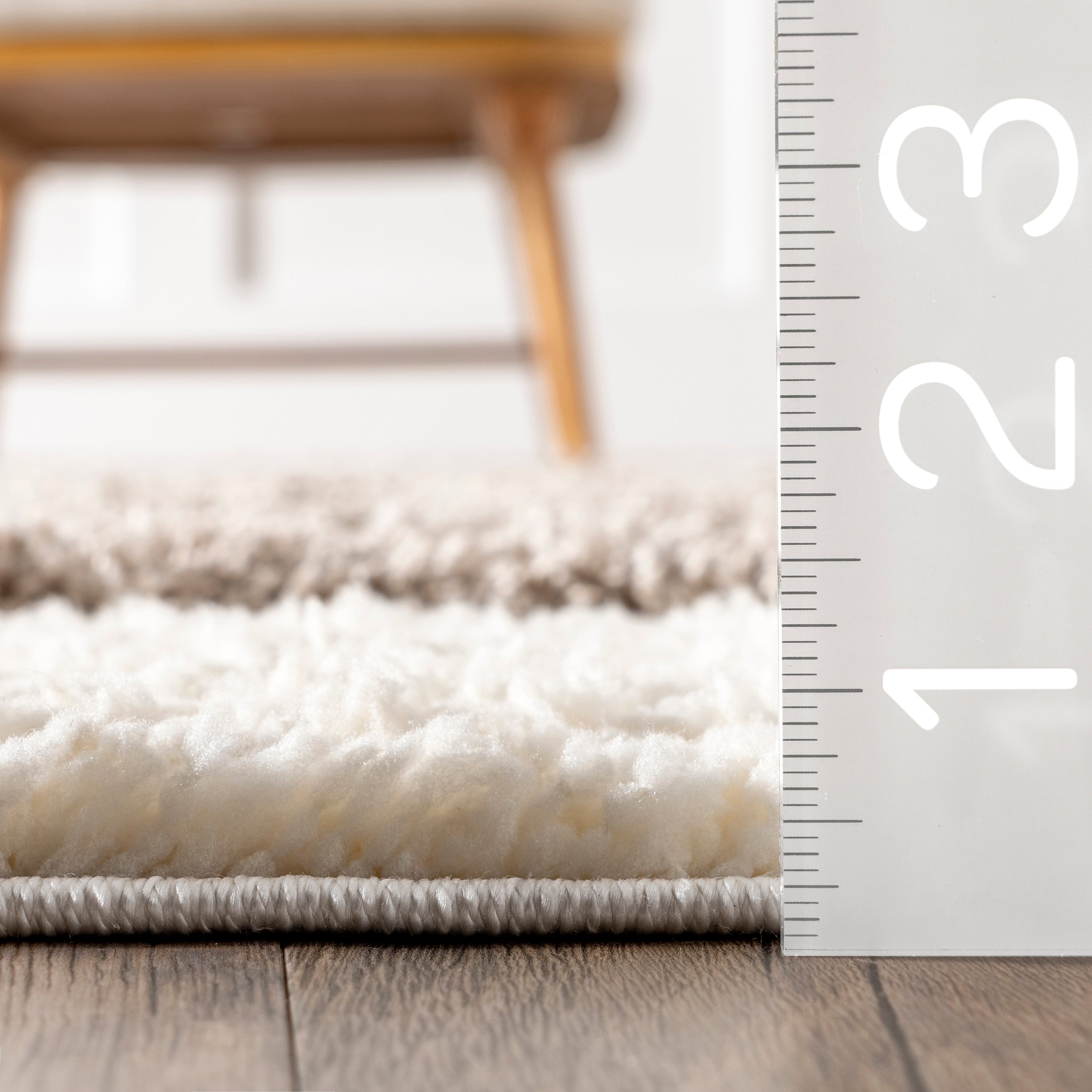 Jasmina High/Low Striped Shag Area Rug - Image 3