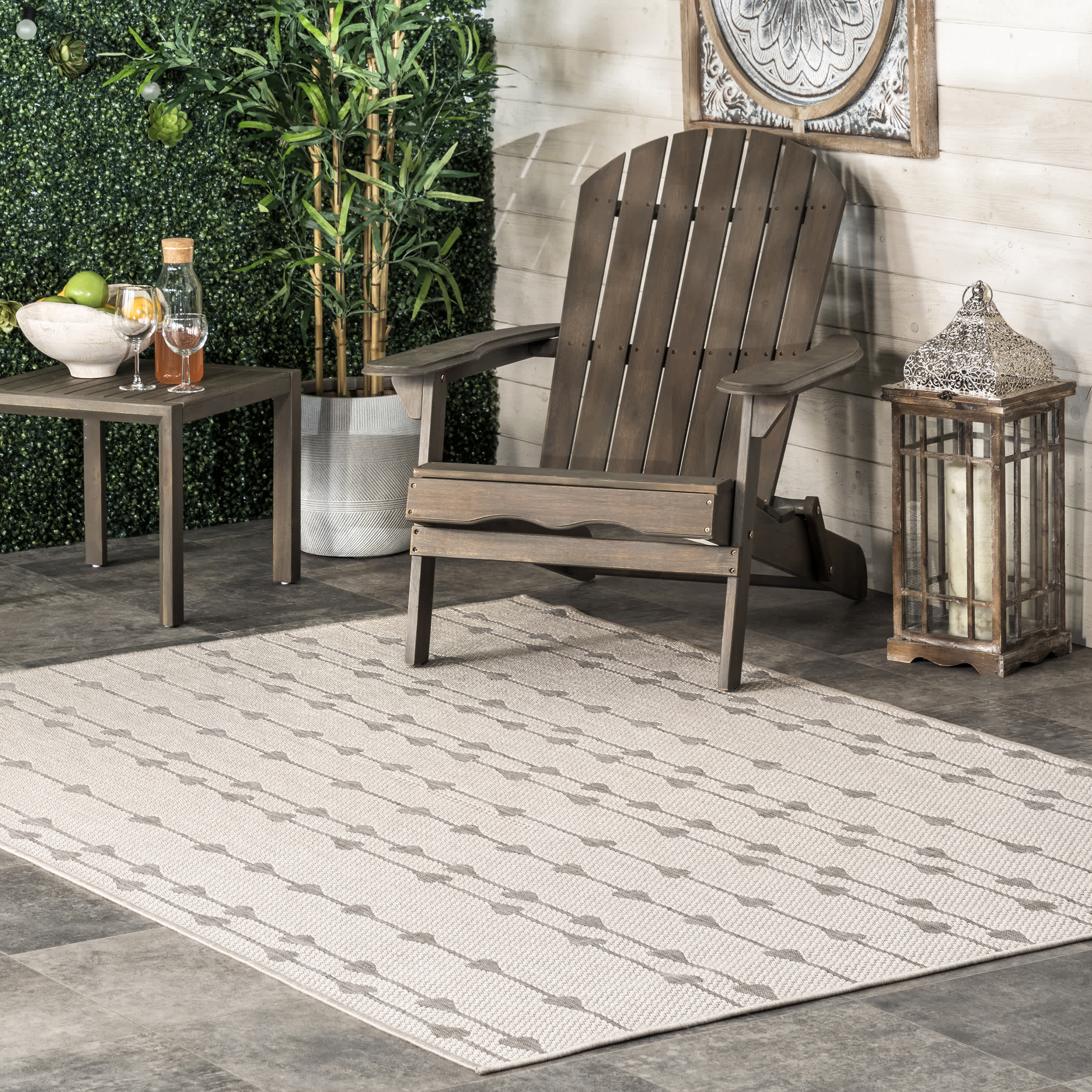 Kiernan Vertical Teardrop Stripe Indoor/Outdoor Area Rug - Image 2