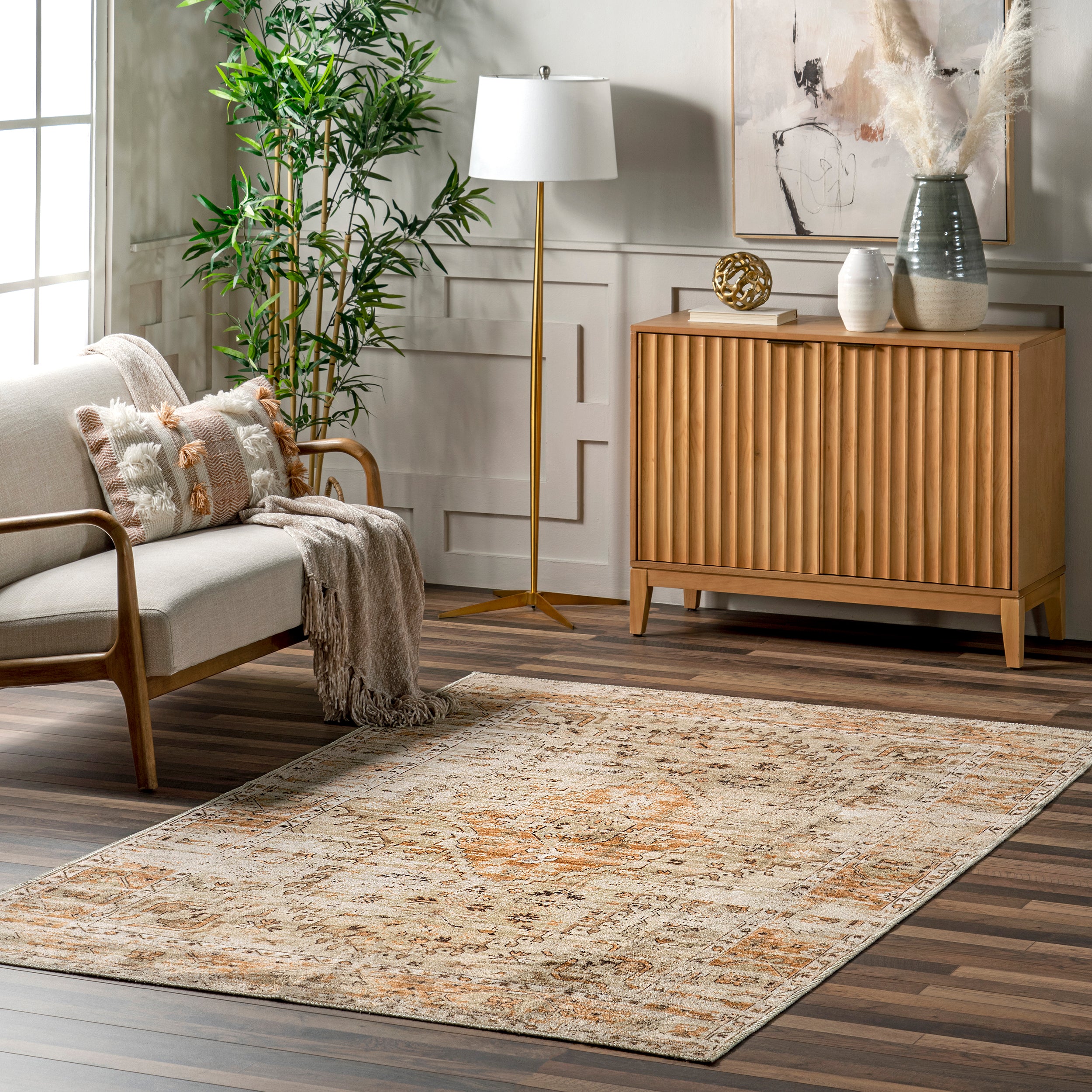 Aada Persian Machine Washable Area Rug - Image 2