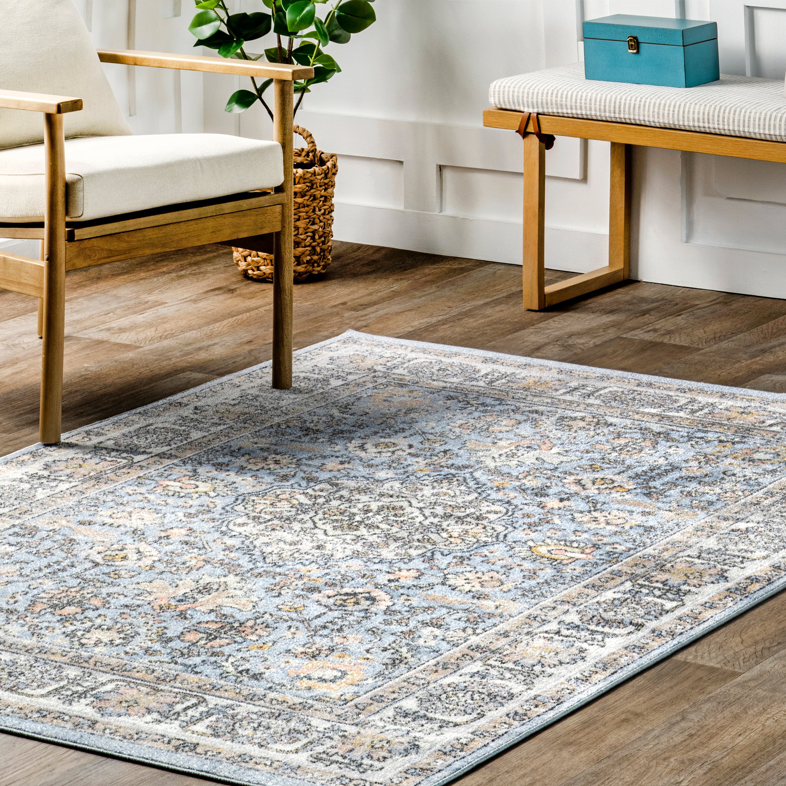 Valencia Traditional Persian Machine Washable Area Rug - Image 9