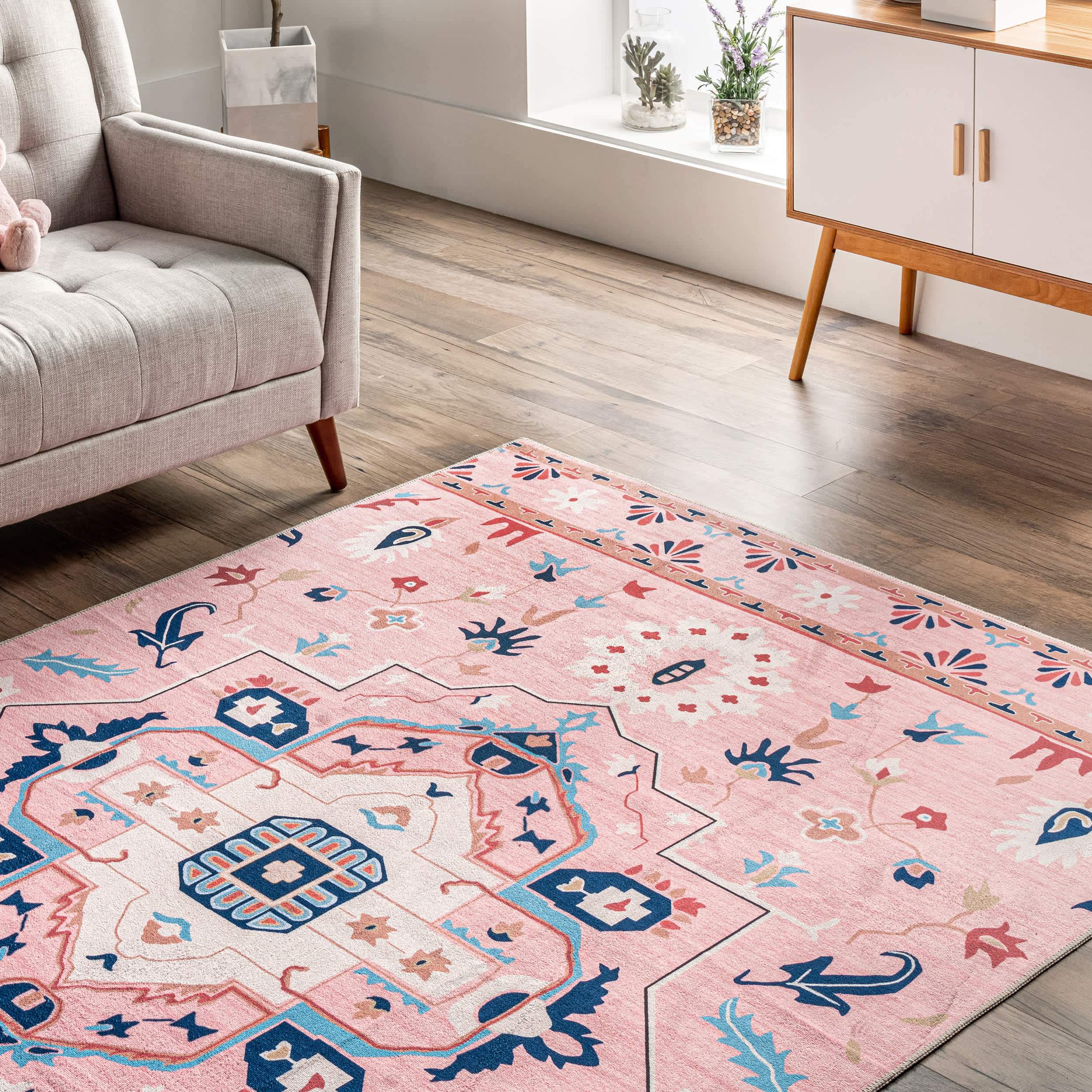 Roxanna Machine Washable Boho Floral Area Rug - Image 9