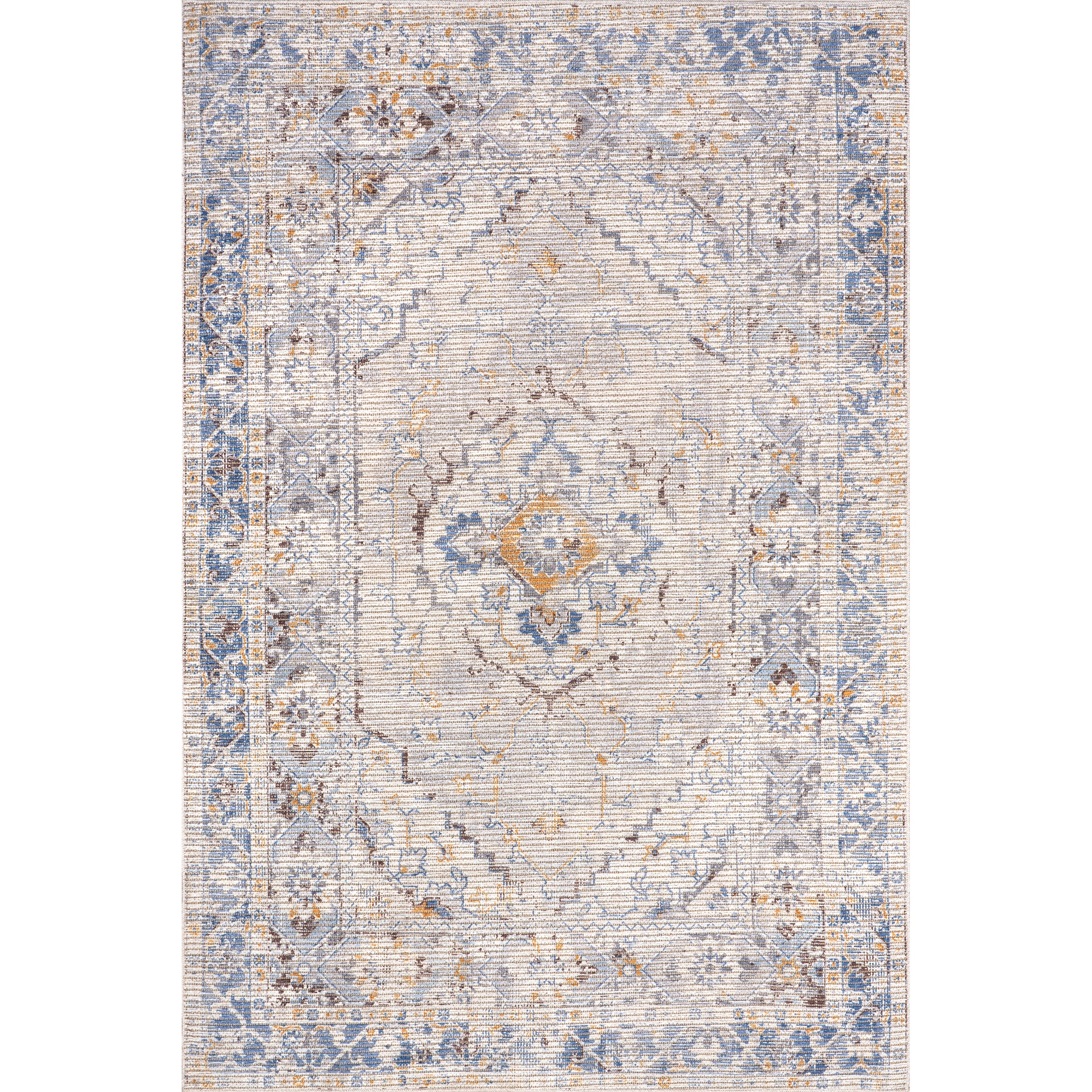 Vintage Medallion Machine Washable Area Rug