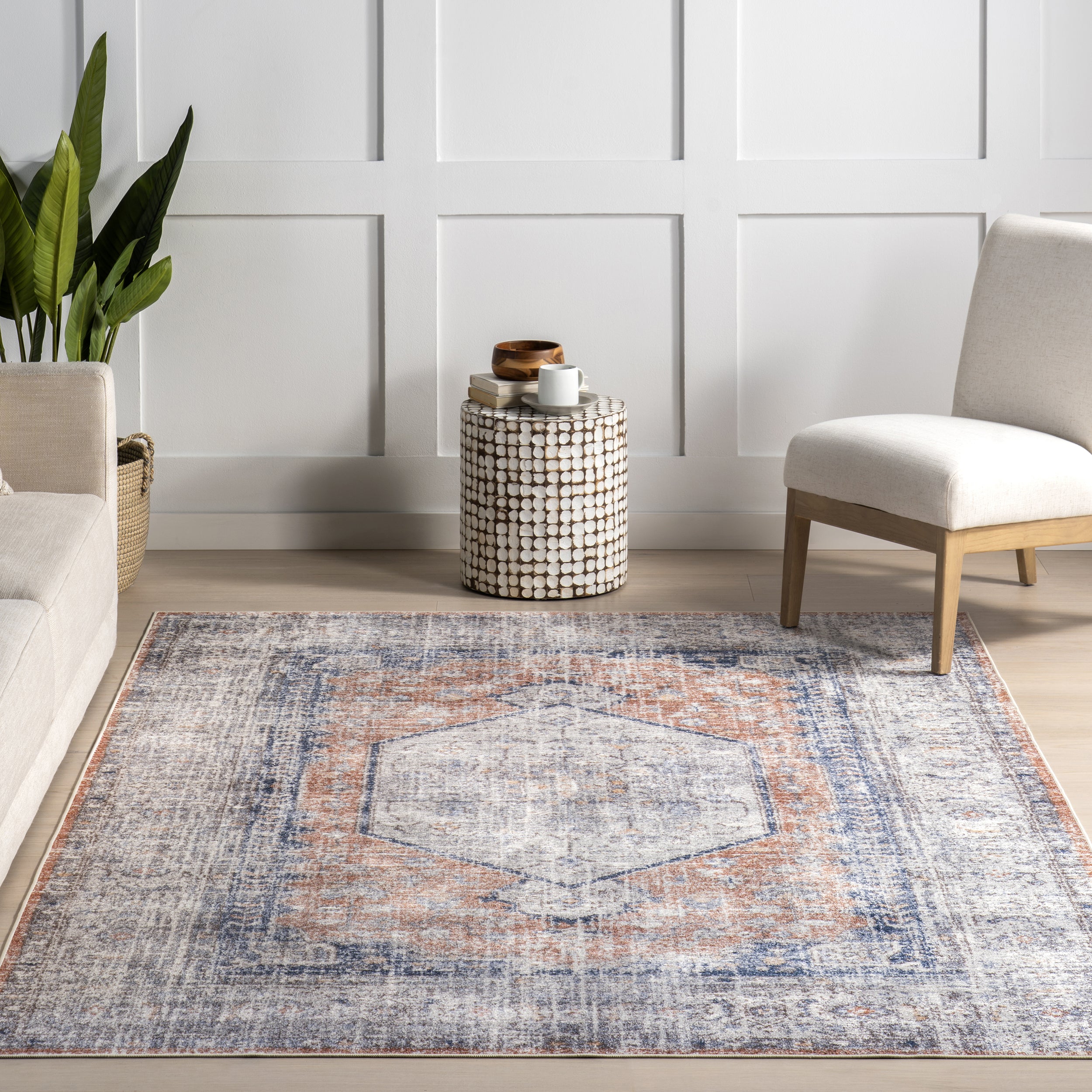 Iana Medallion SplashGuard Machine Washable Area Rug - Image 9
