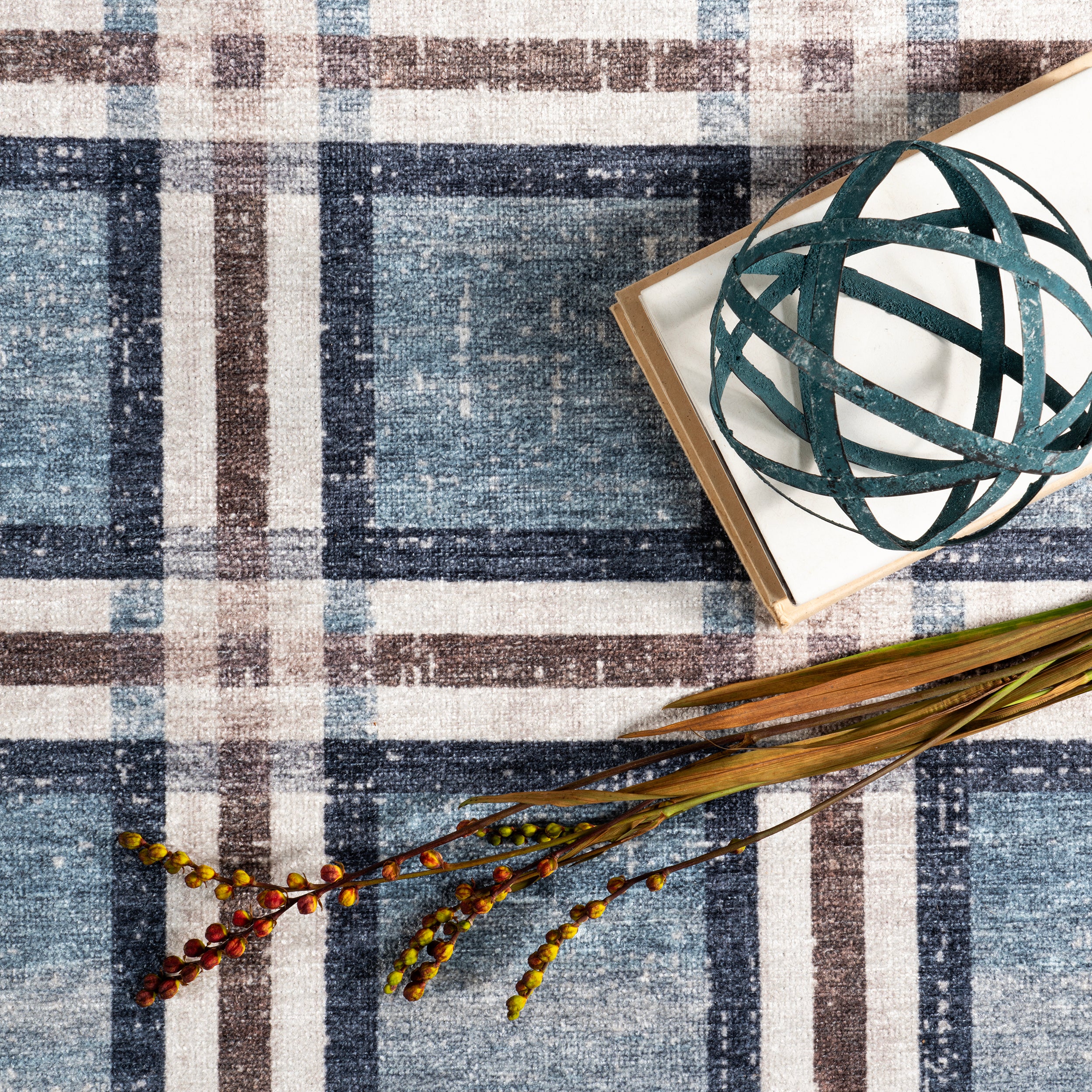 Steph Windowpane Plaid Machine Washable Area Rug - Image 6