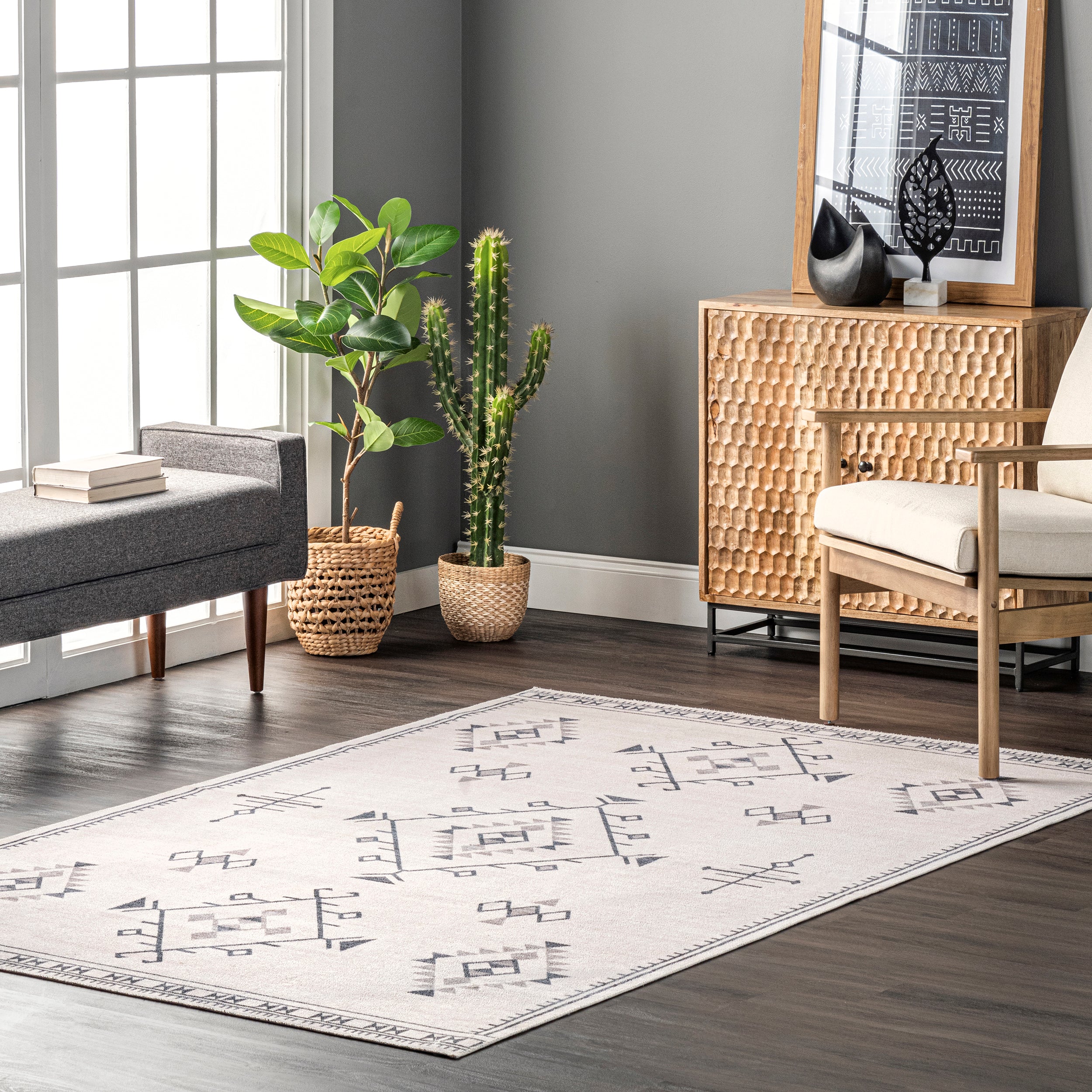 Evalyn Southwestern Machine Washable Area Rug - Image 2