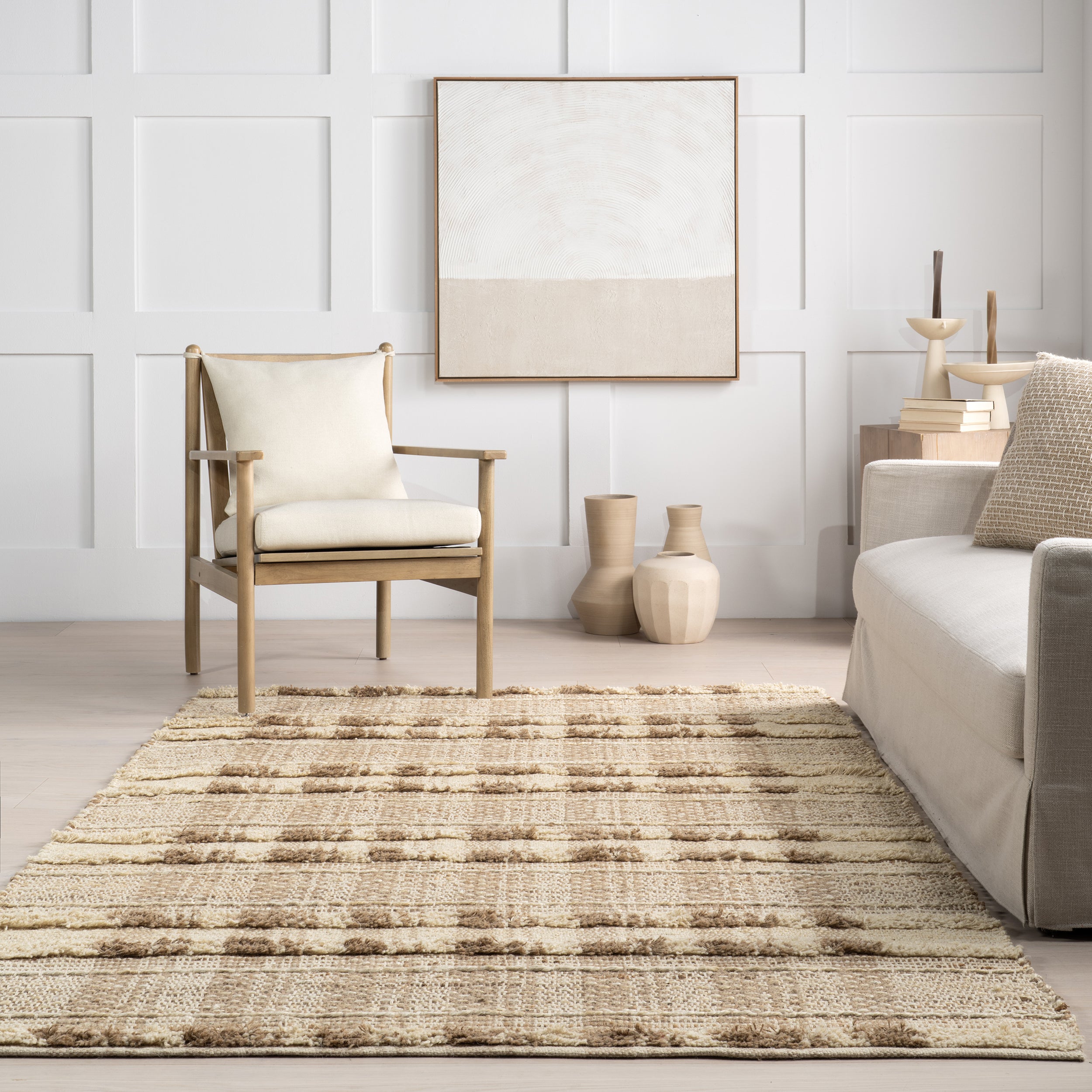 Blakley Textured Plaid Jute Area Rug - Image 8