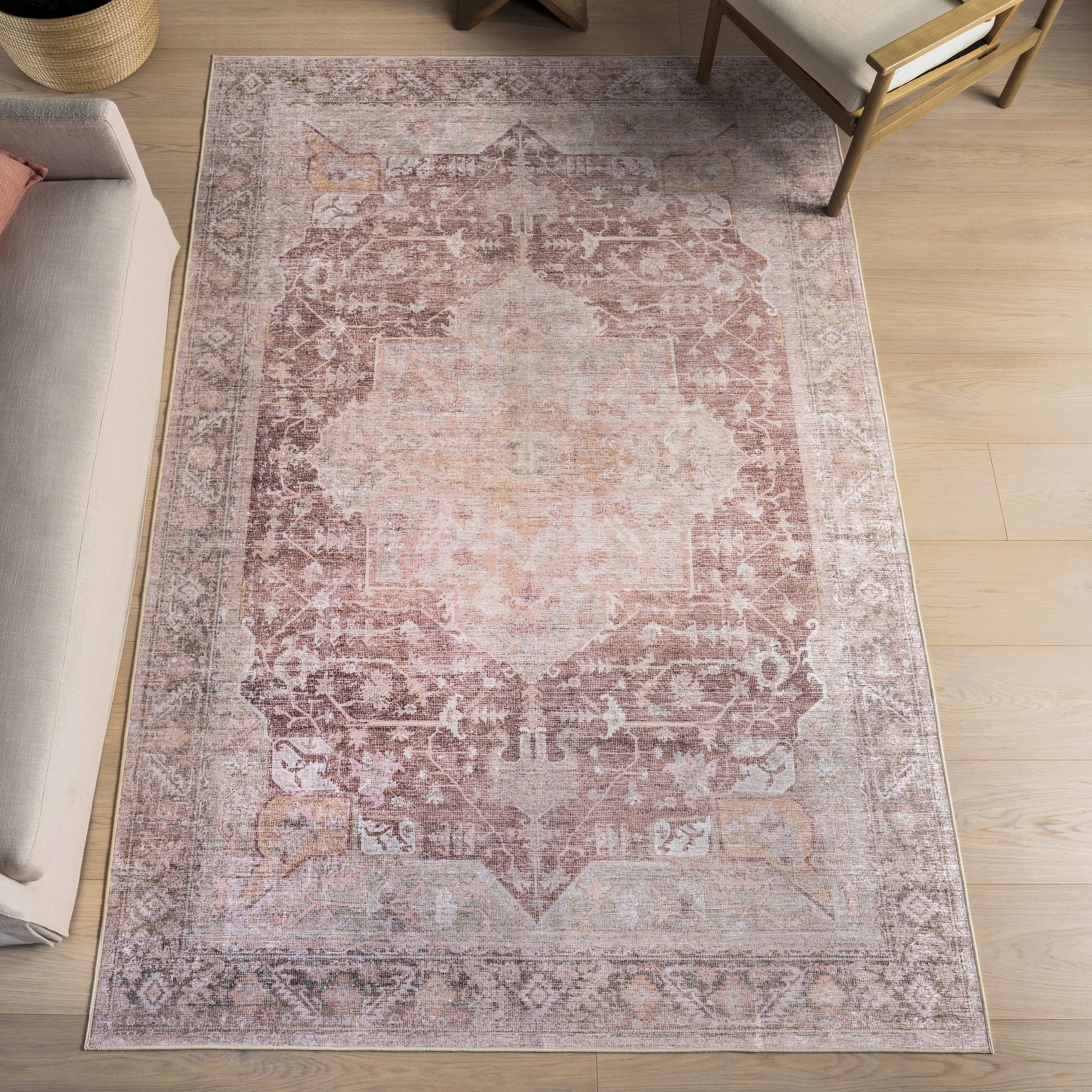 Rora SplashGuard Medallion Machine Washable Area Rug - Image 2