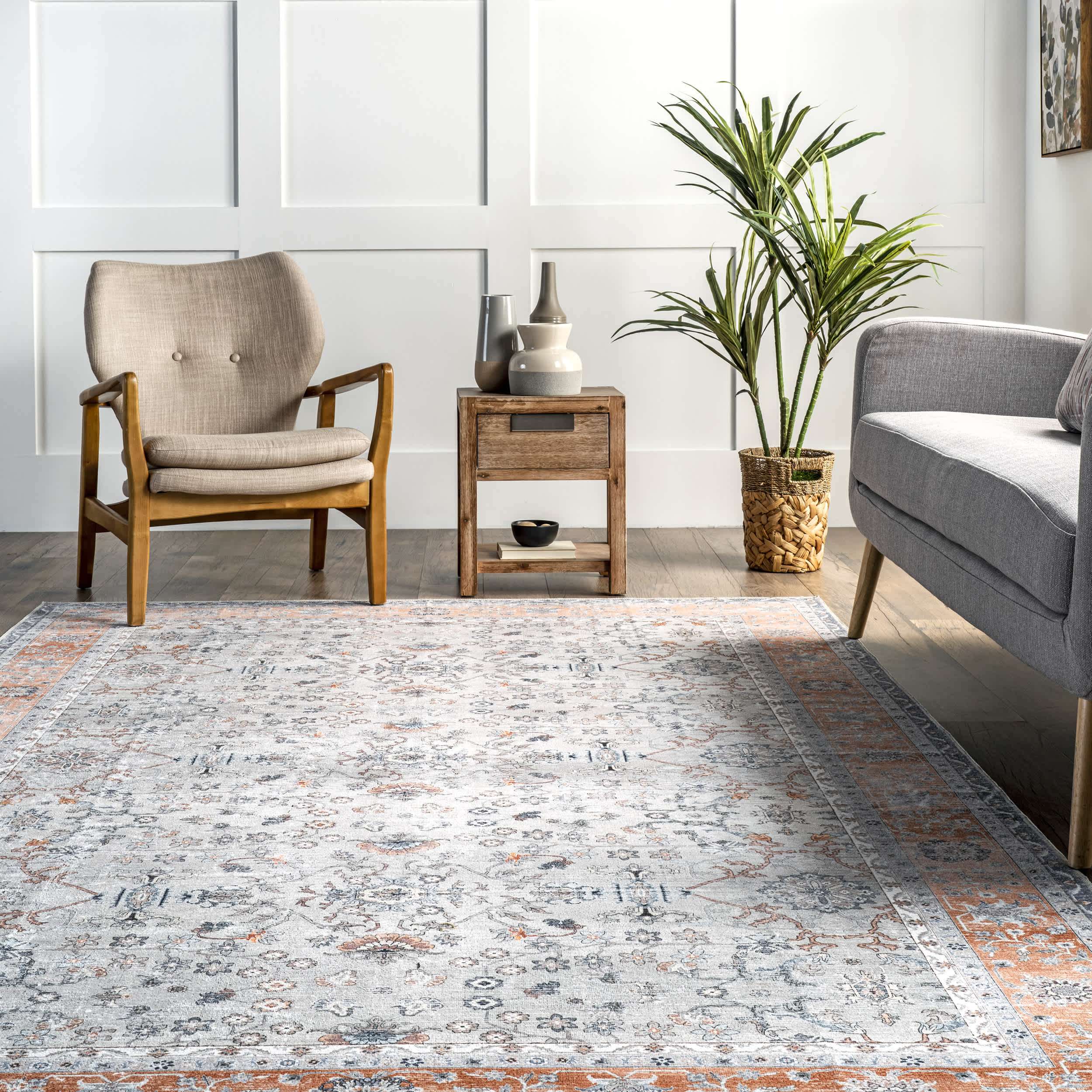 Julia Machine Washable Transitional Border Area Rug - Image 8