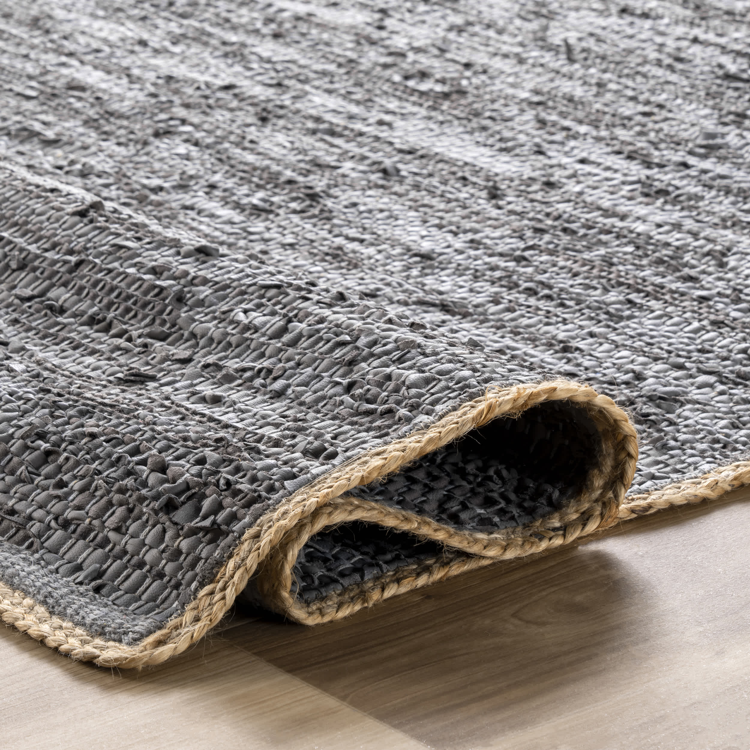 Sabby Hand Woven Leather Flatweave Area Rug - Image 13