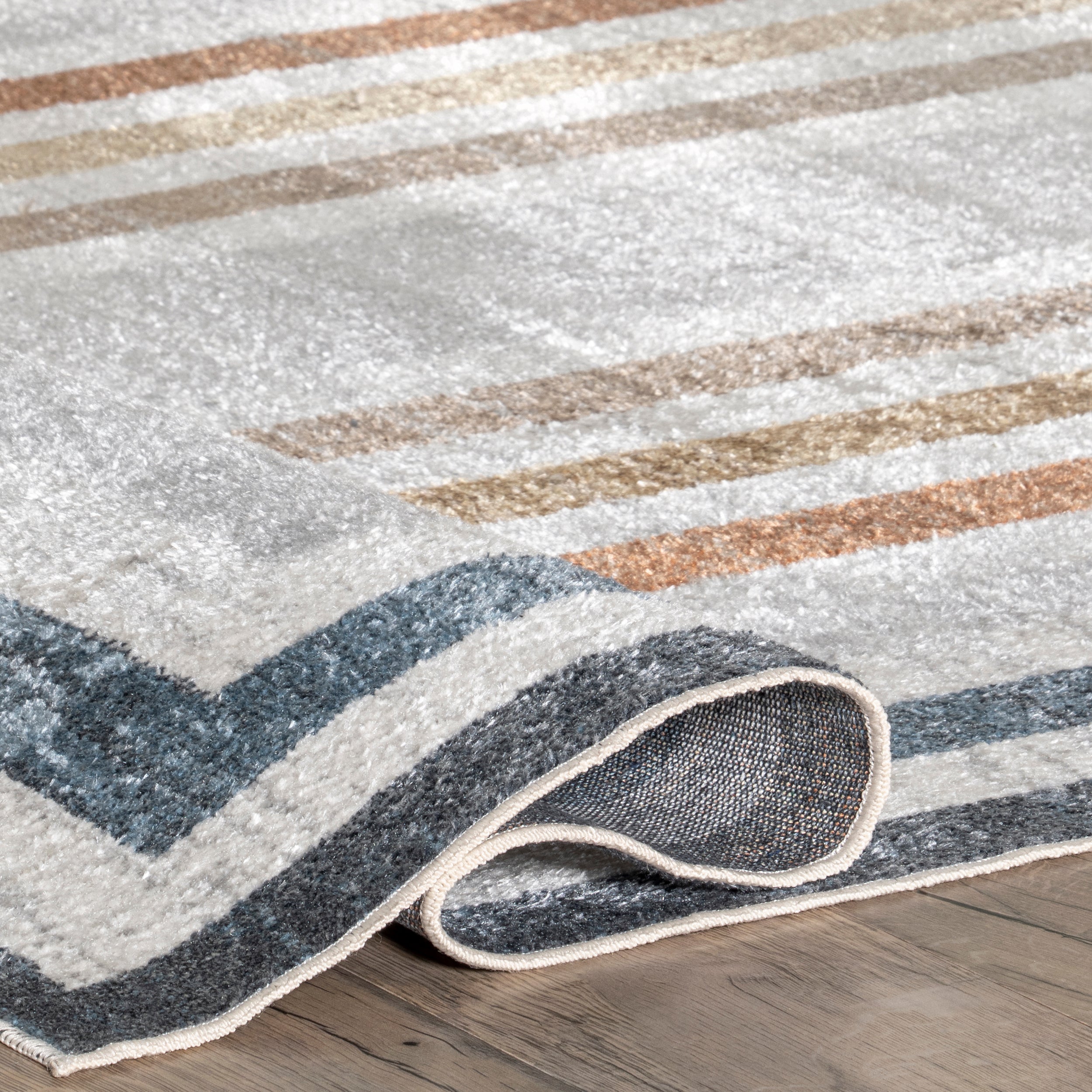 Aliénor Striped Machine Washable Area Rug - Image 4