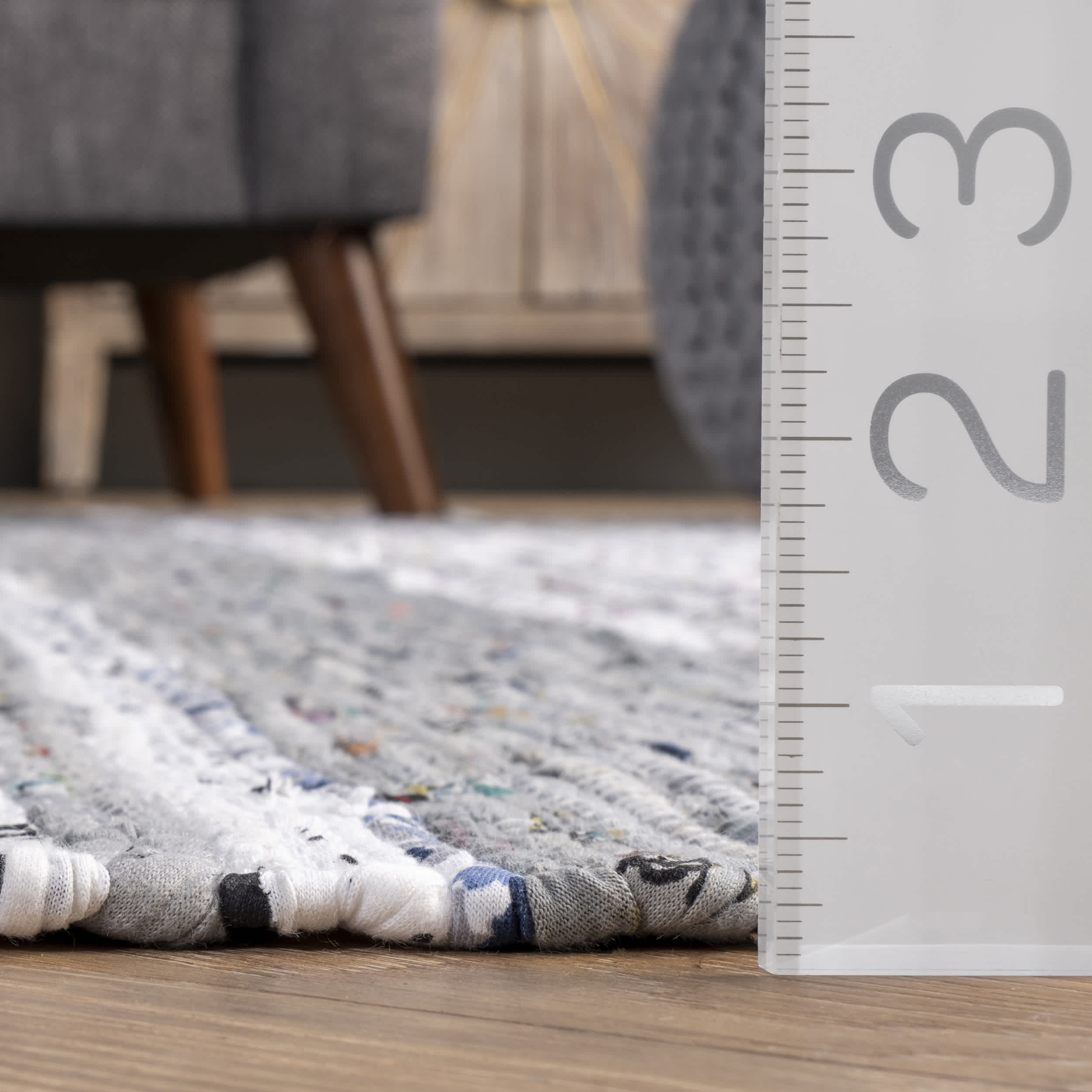 Seraphina Mottled Stipe Cotton Tassel Area Rug - Image 5