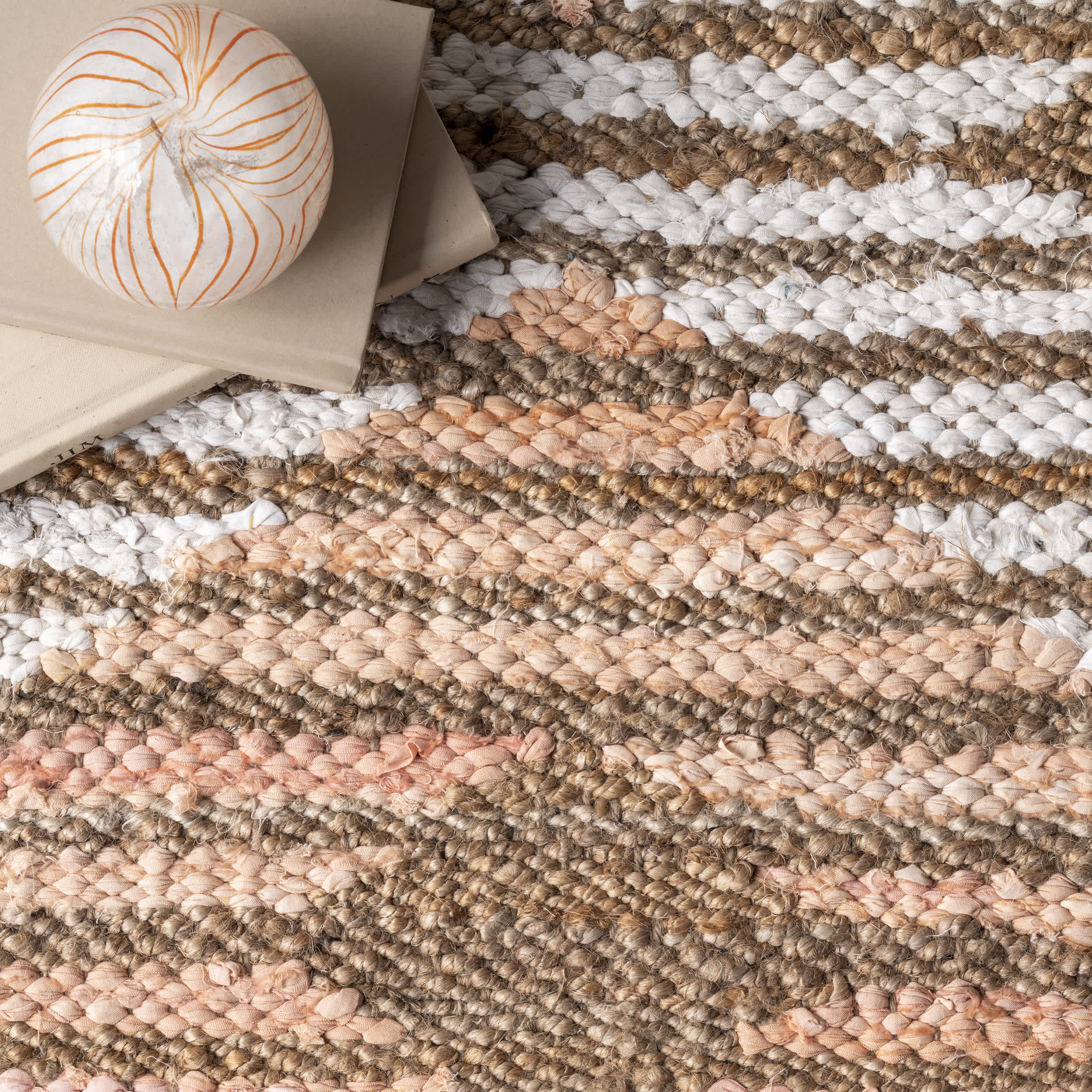 Hand Braided Marla Denim And Jute Diamonds - Image 6