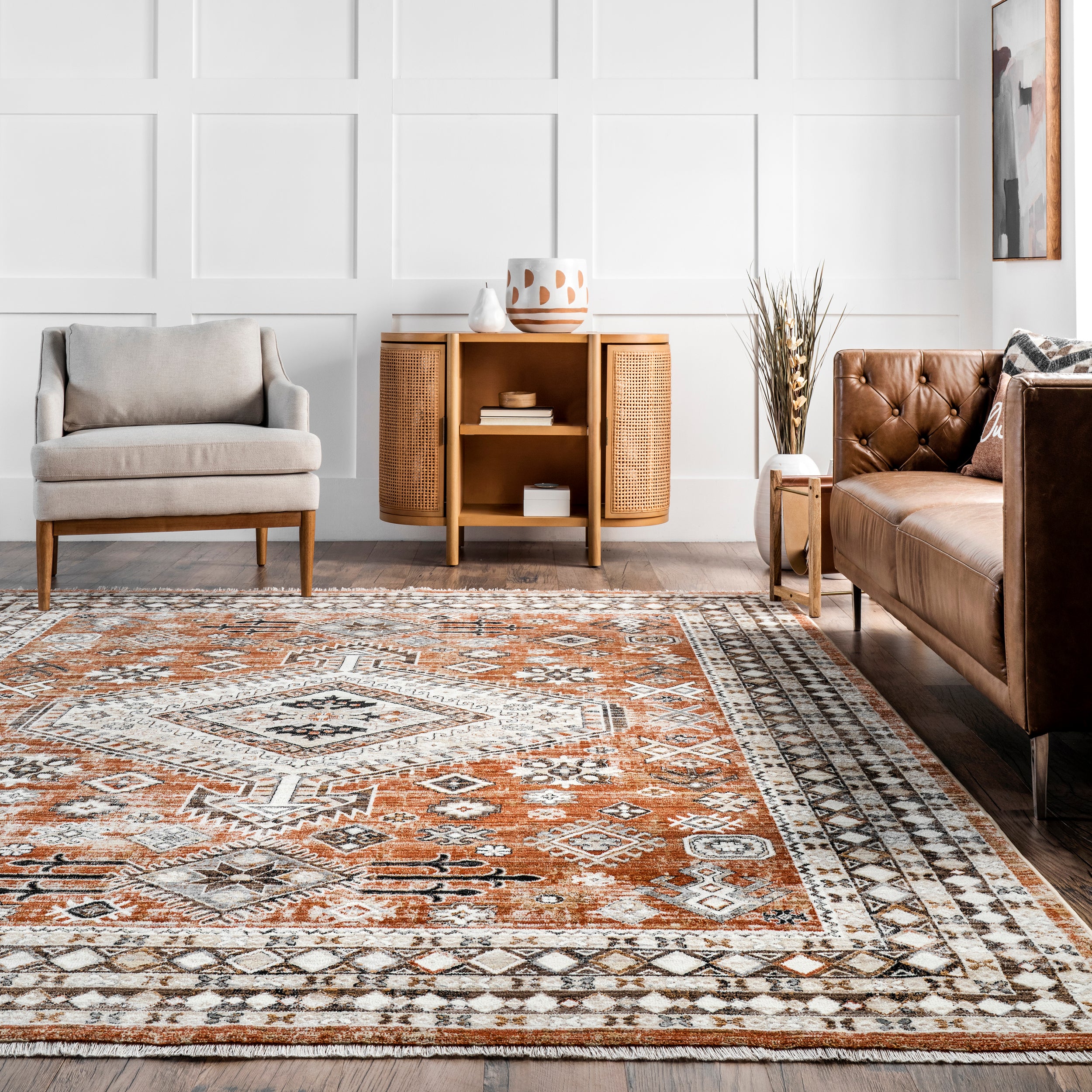 Vanesa Transitional Medallion Fringe Area Rug - Image 8