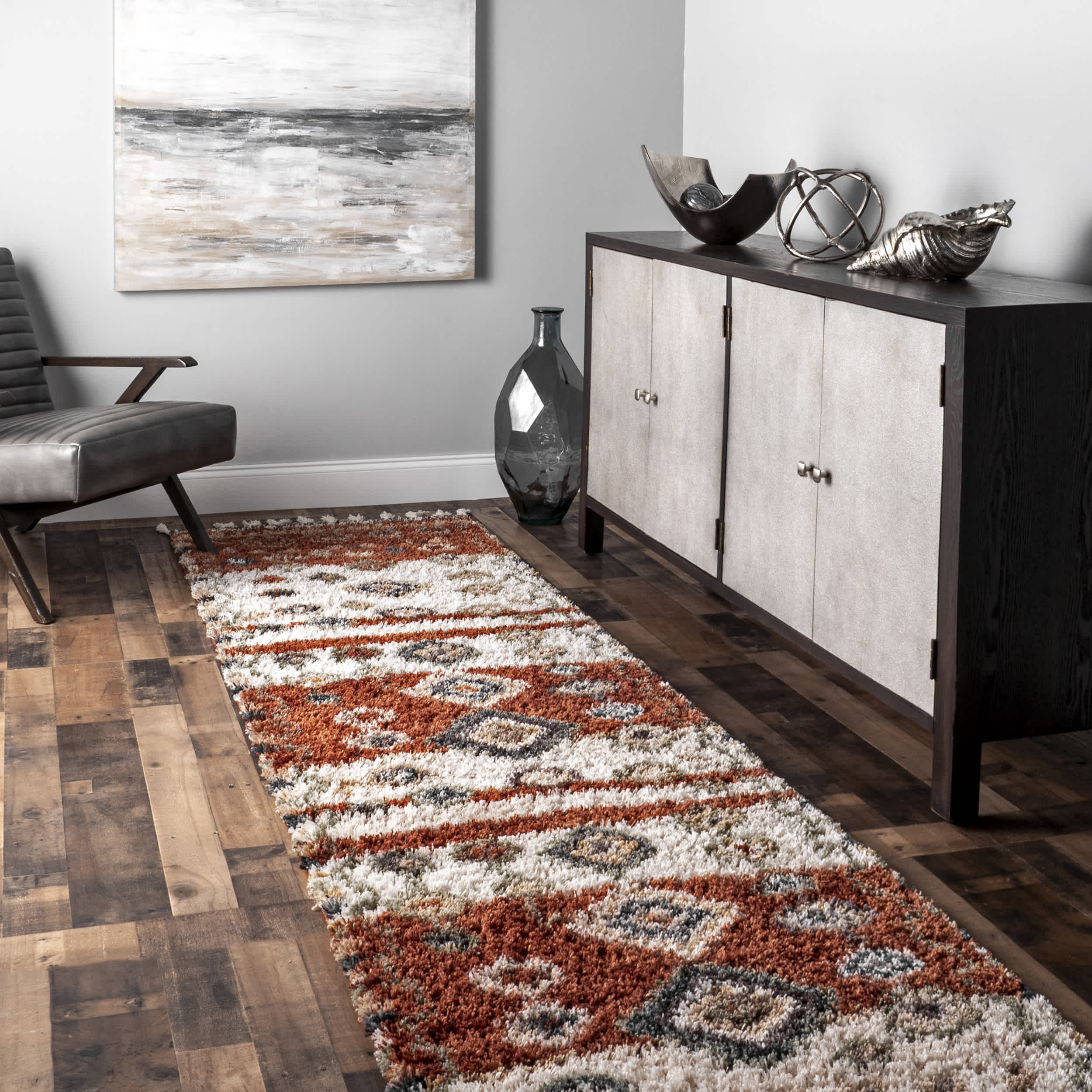 Southwestern Rosemarie Moroccan Tassel Shag Area Rug - Image 3