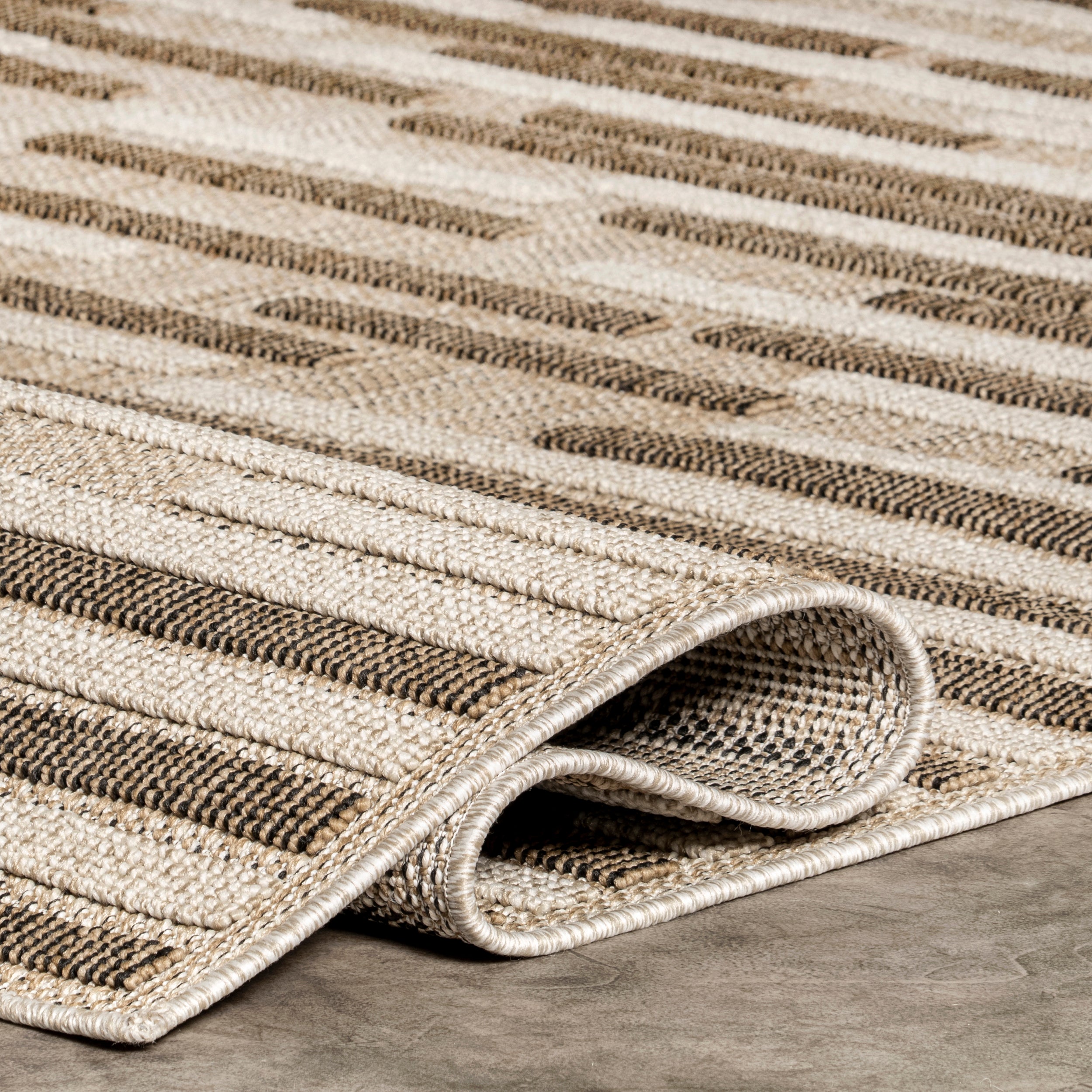 Shana Neutral Striped Indoor/Outdoor Area Rug - Image 4