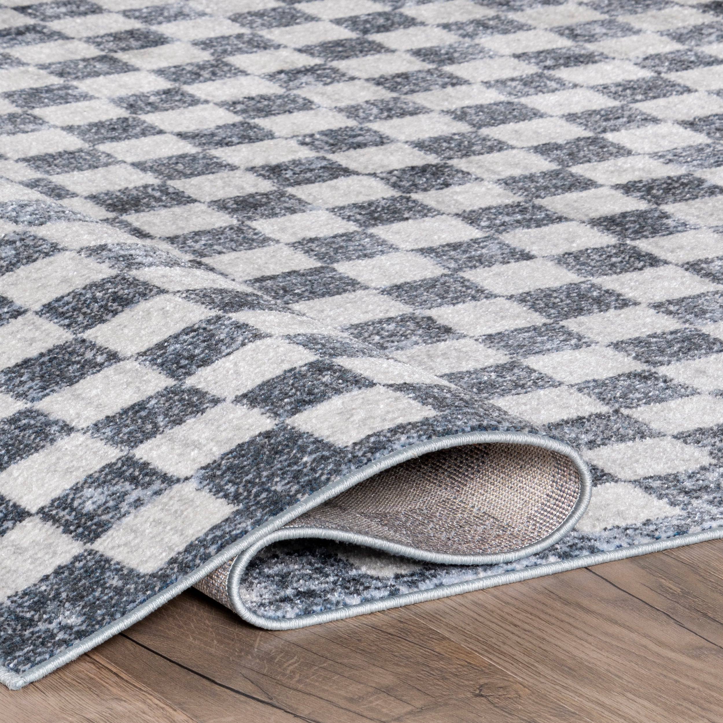 Ashanti Vintage Checkers Machine Washable Area Rug - Image 4
