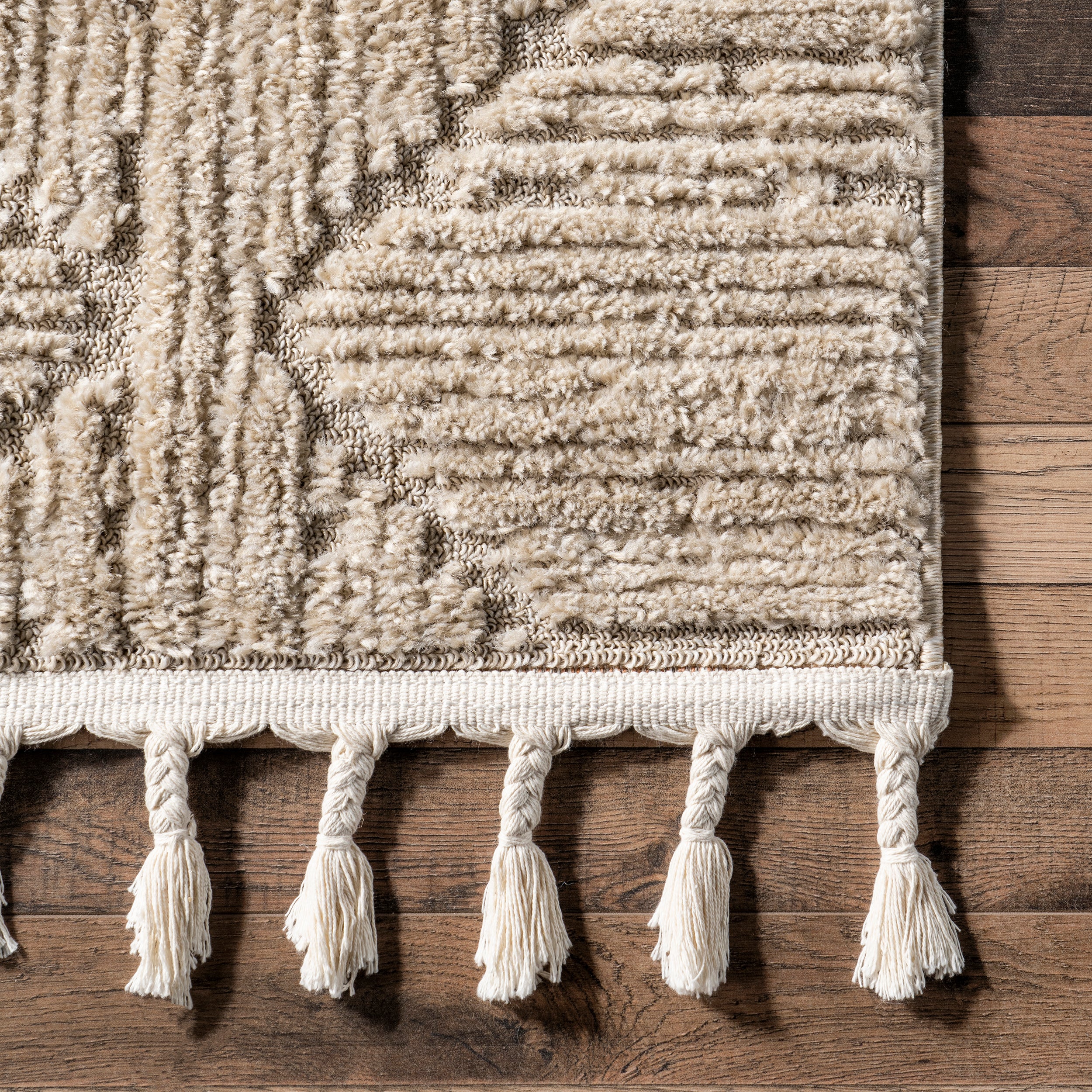 Kerry Textured Geometric Tasseled Area Rug - Image 24