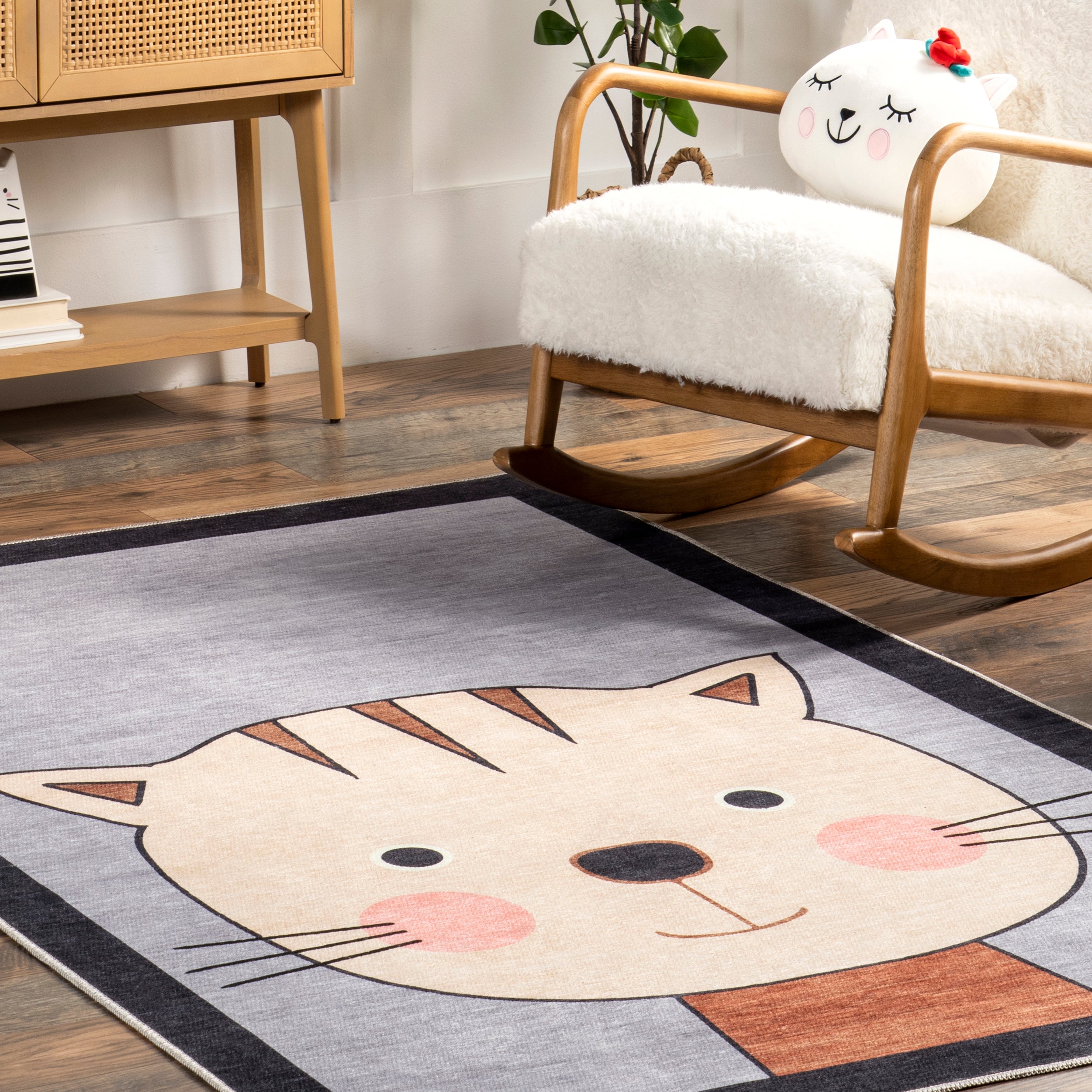 Samantha Kitten Kids Machine Washable Area Rug - Image 9
