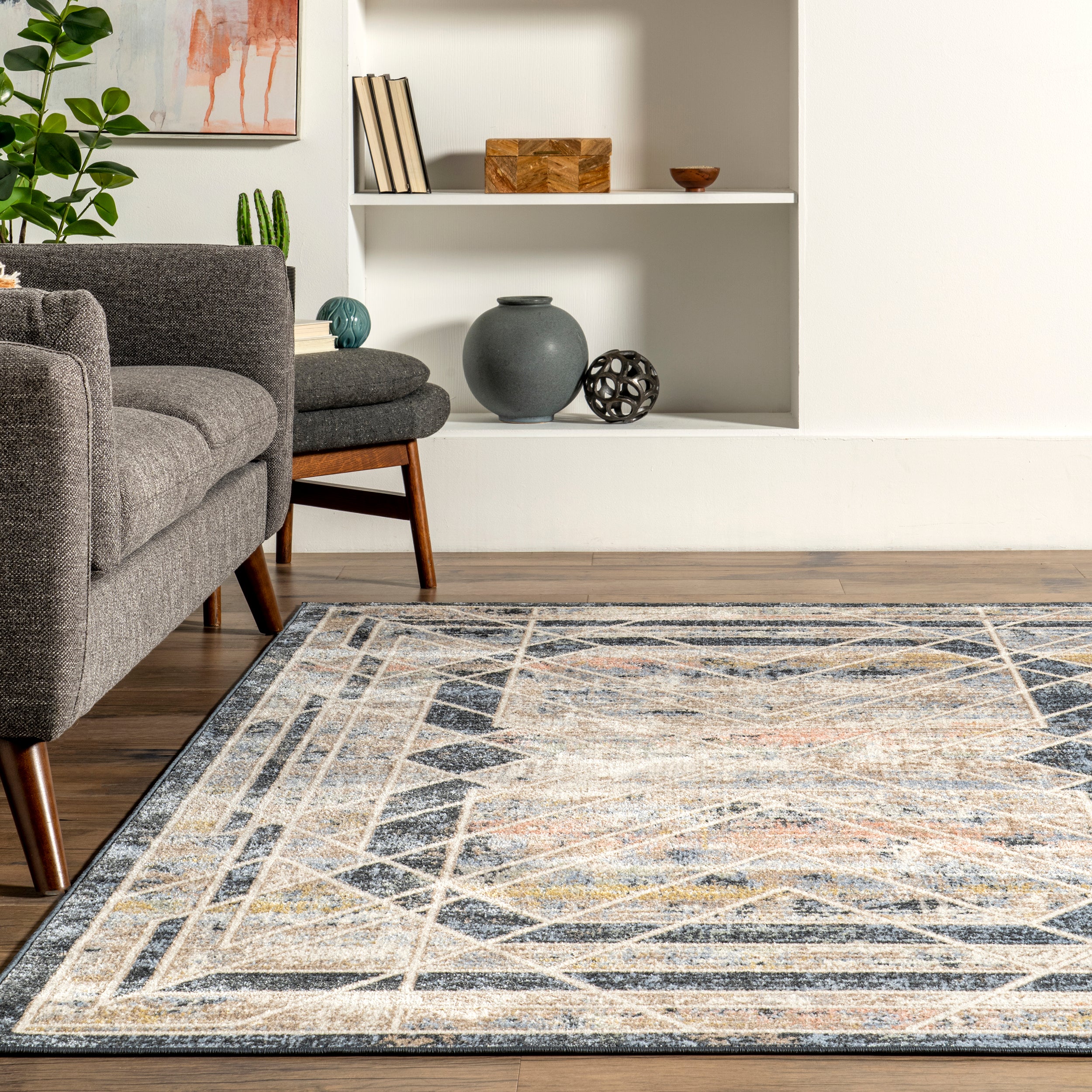 Nika Modern Faded Machine Washable Area Rug - Image 8