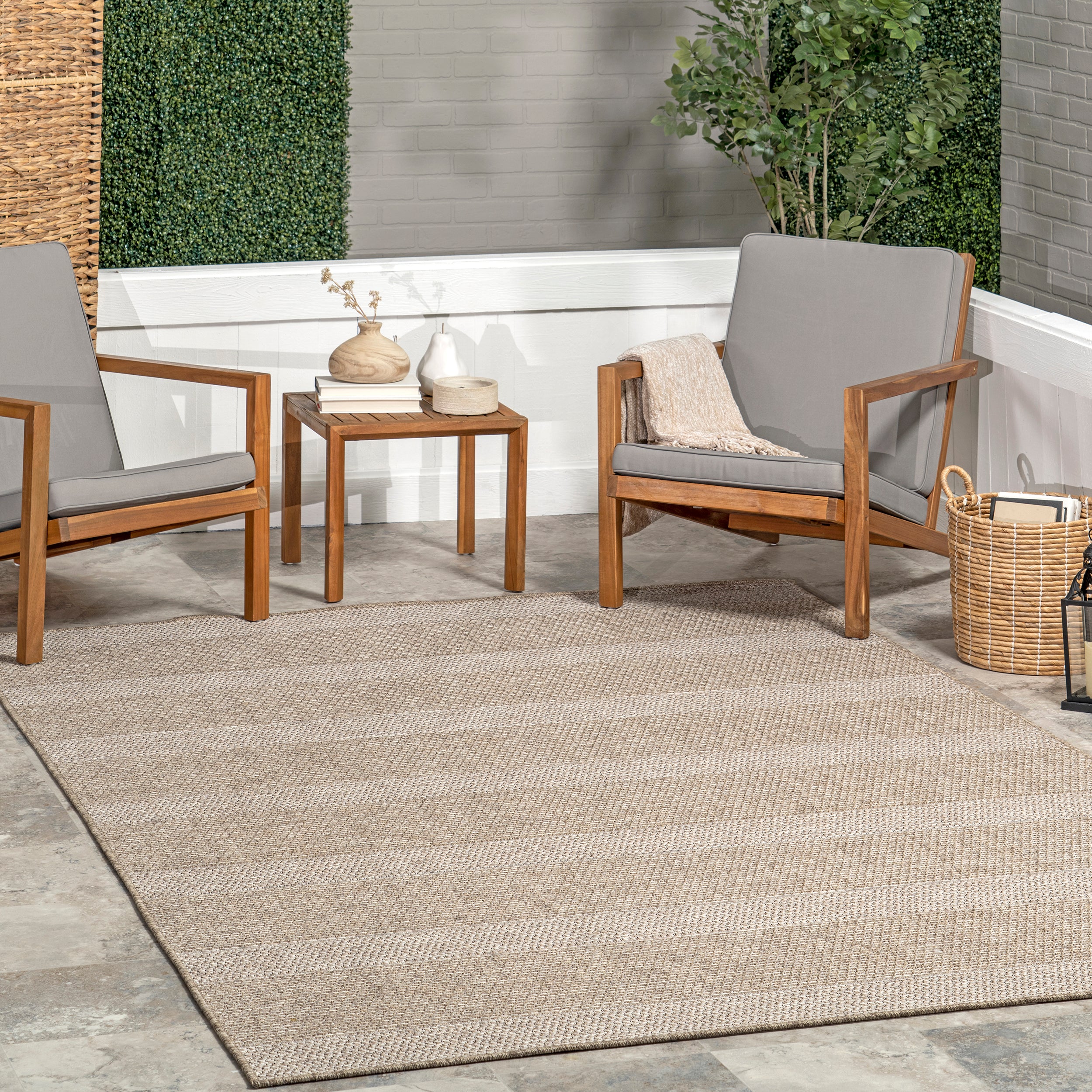 Kiana Faded Striped Indoor/Outdoor Area Rug - Image 2
