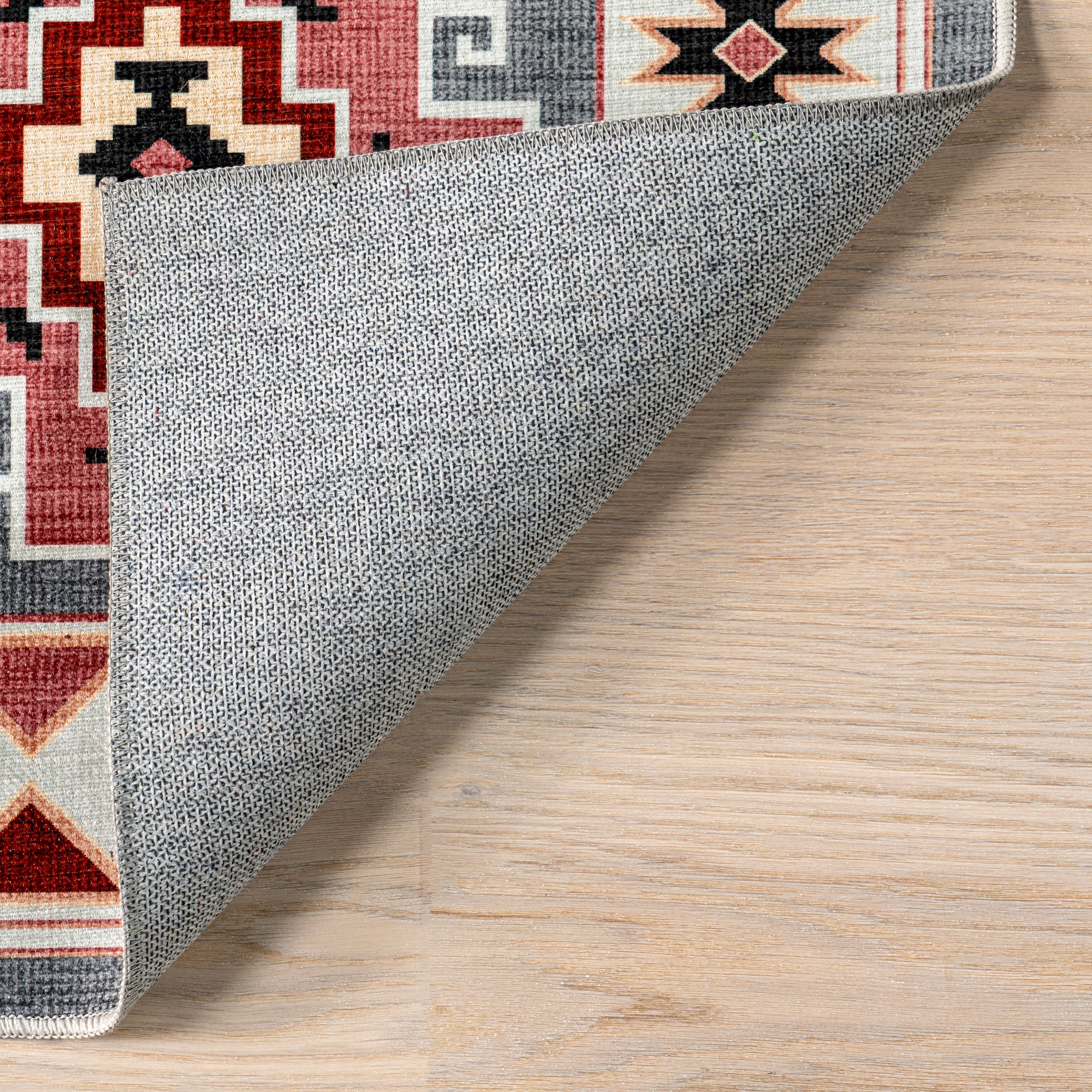 Lynx Southwestern Stain-Resistant Machine Washable Area Rug - Image 7