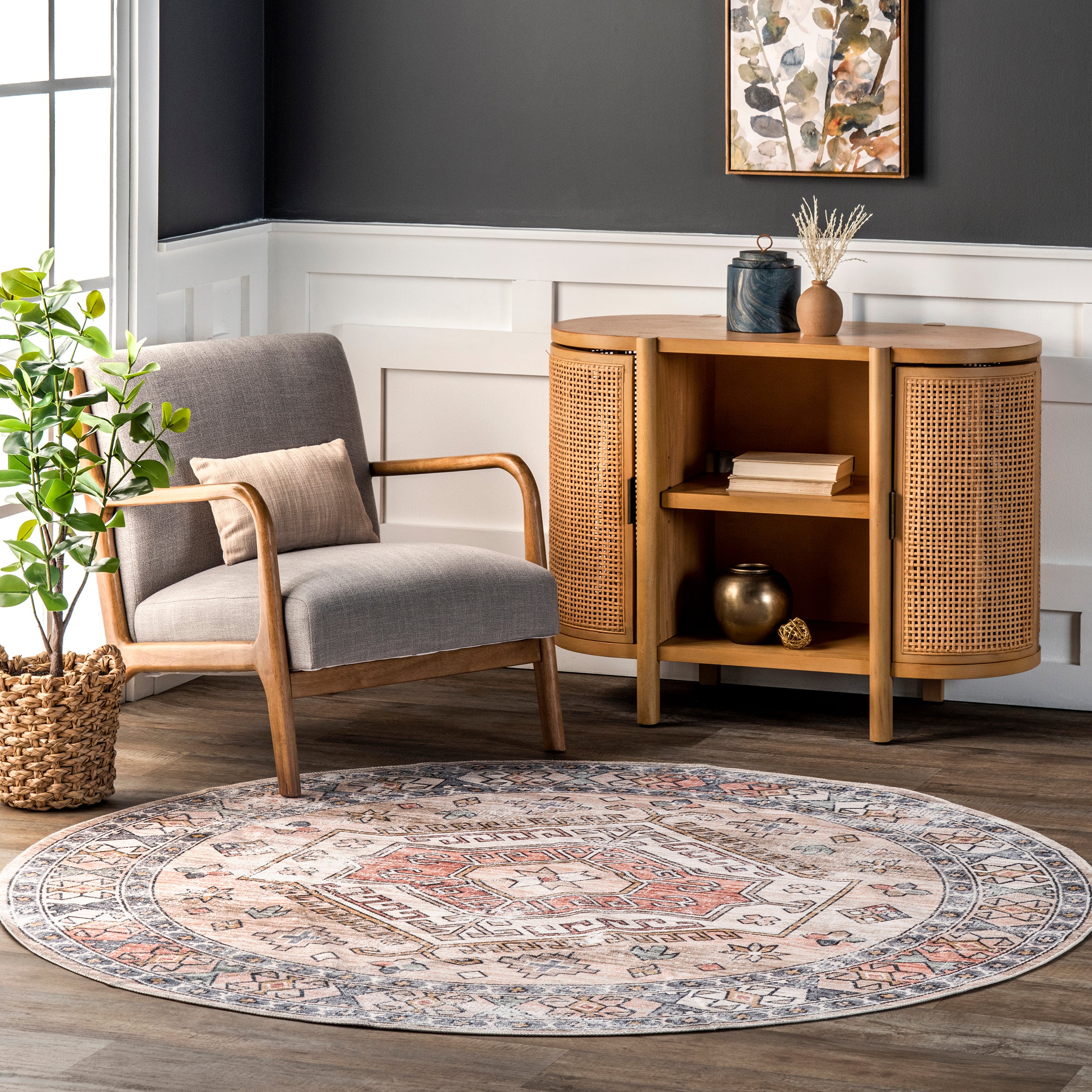 Mae Tribal Motif Machine Washable Area Rug - Image 10