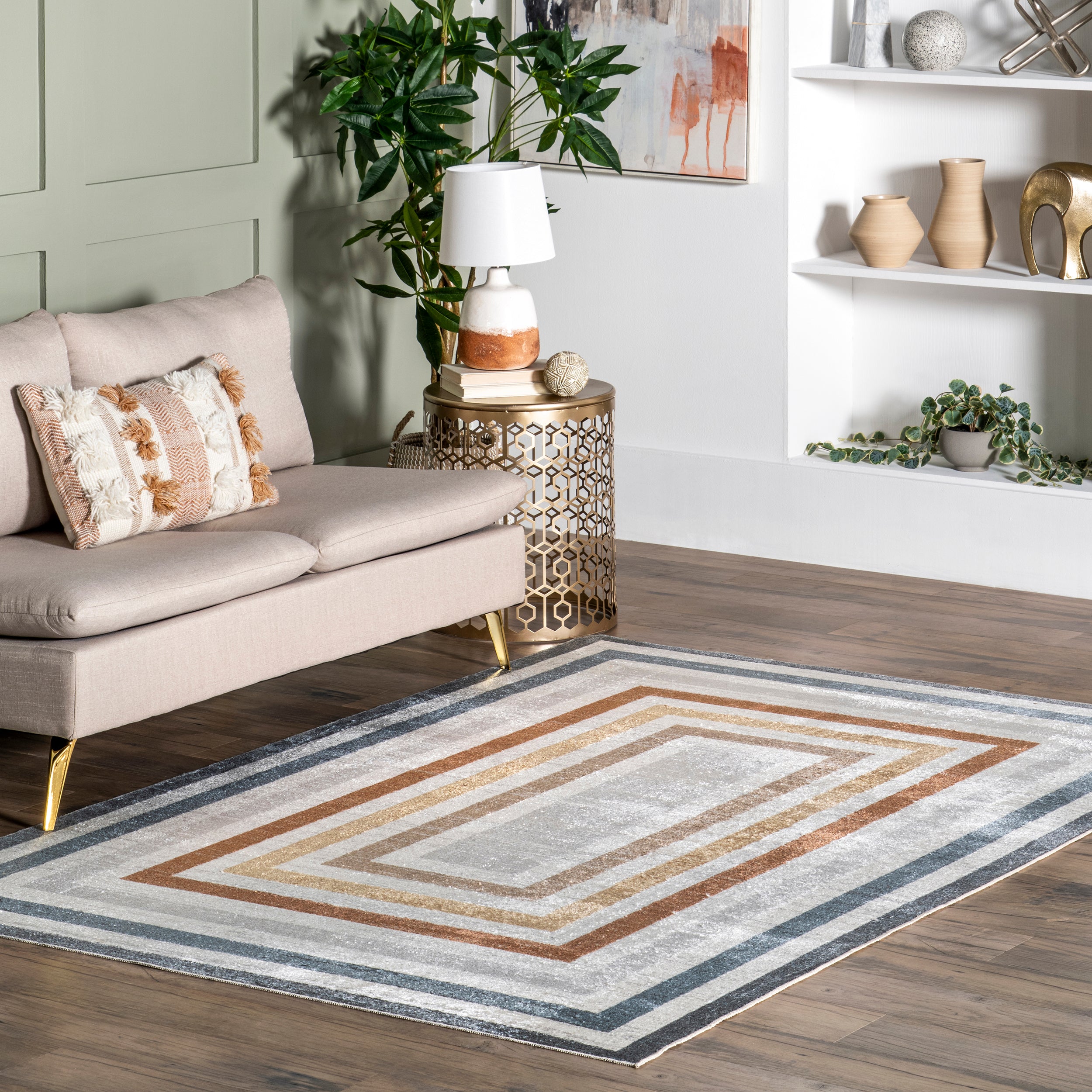 Aliénor Striped Machine Washable Area Rug - Image 2