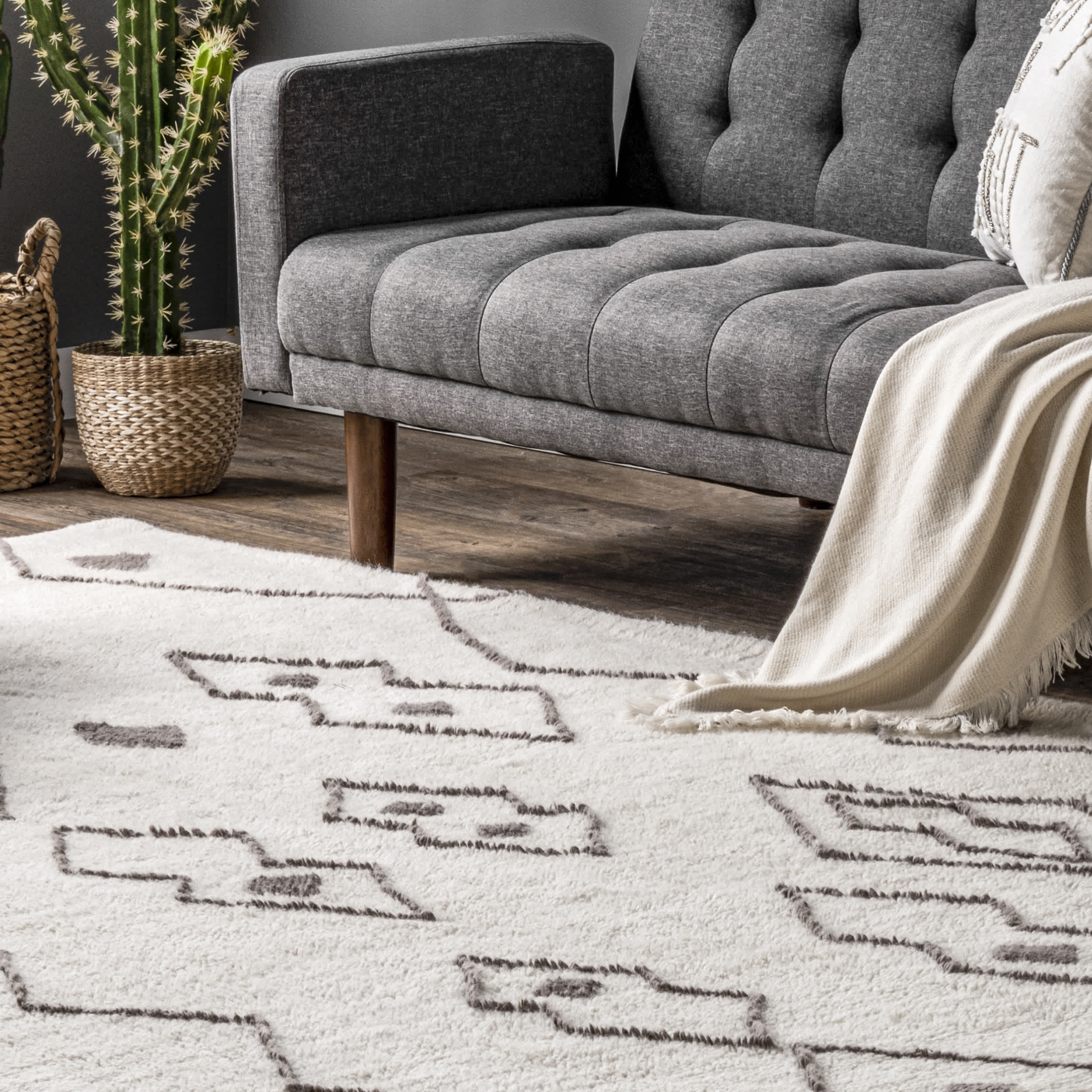 Moroccan Wool Washable Area Rug - Image 9