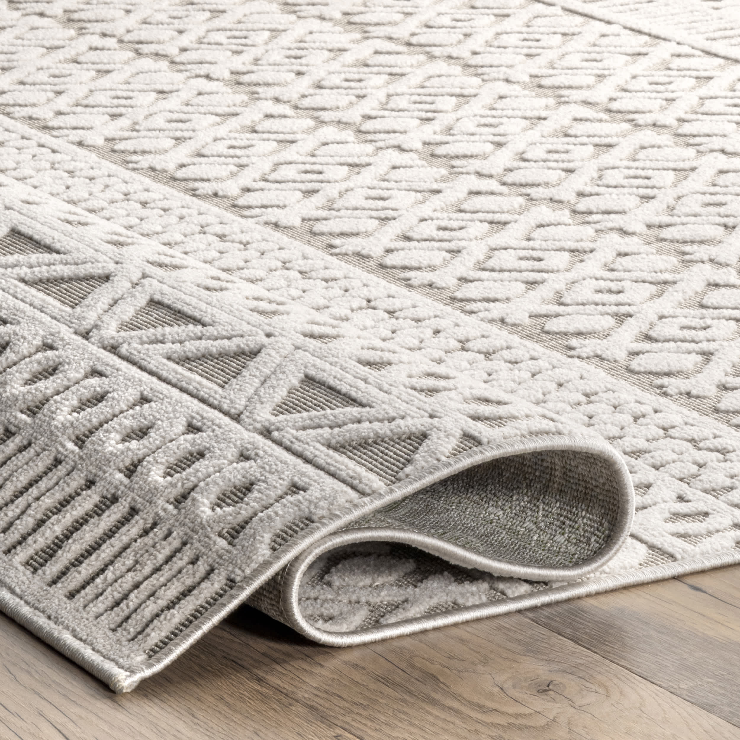 Tina Textured Geometric Banded Area Rug - Image 4