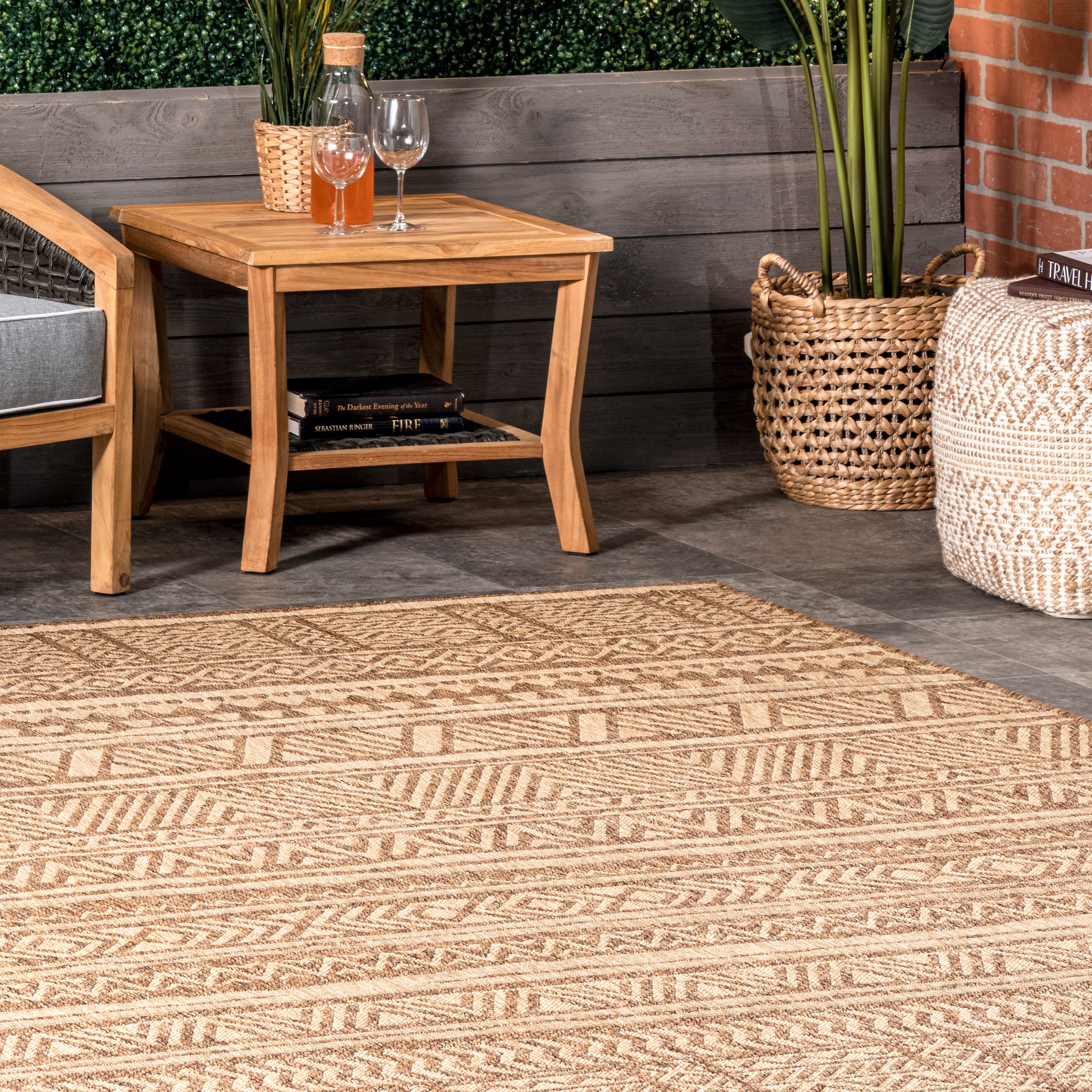 Abbey Tribal Striped Indoor/Outdoor Area Rug - Image 19