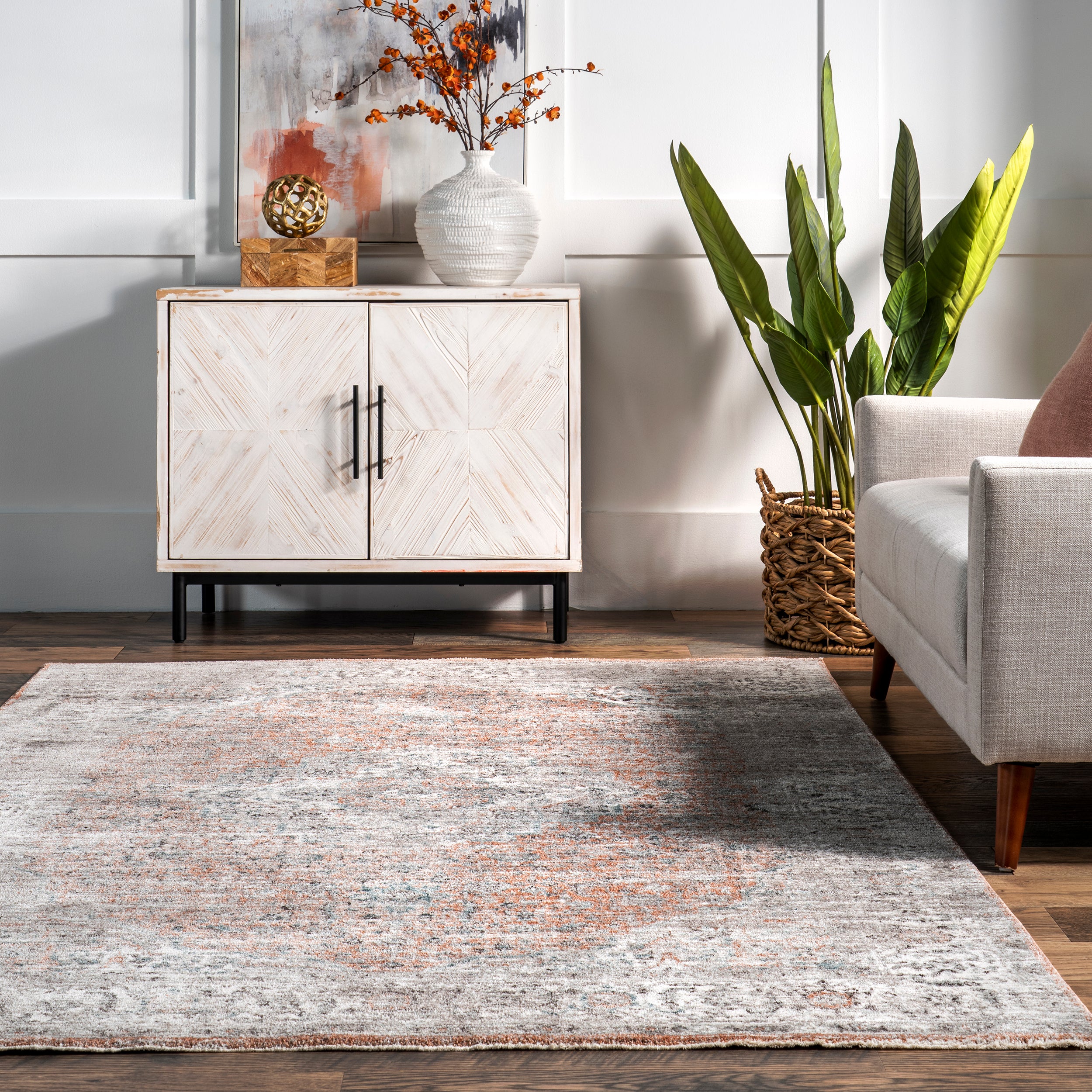 Kayleigh Traditional Faded Fringe Area Rug - Image 8
