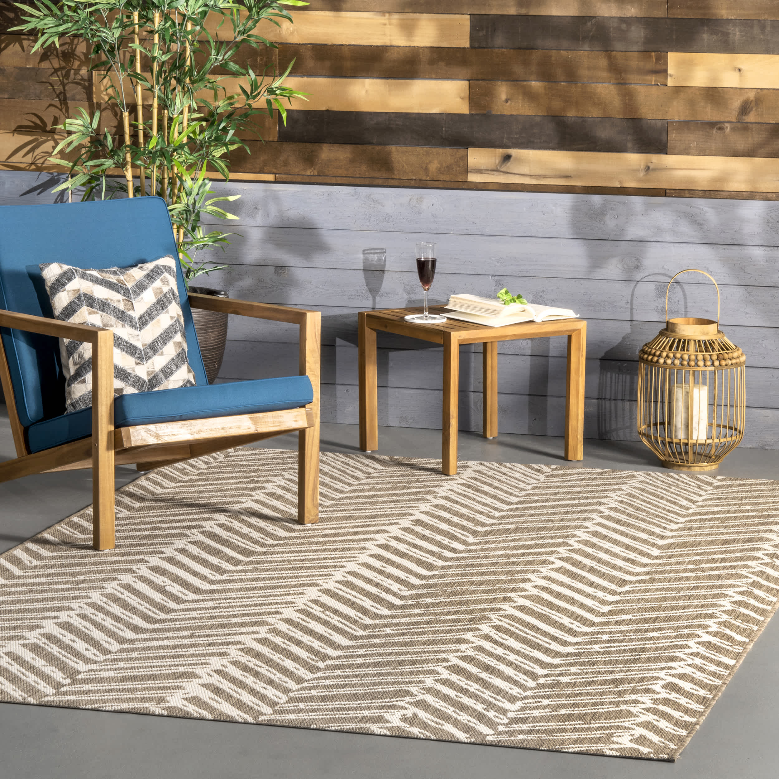 Macklin Herringbone Indoor/Outdoor Area Rug - Image 2