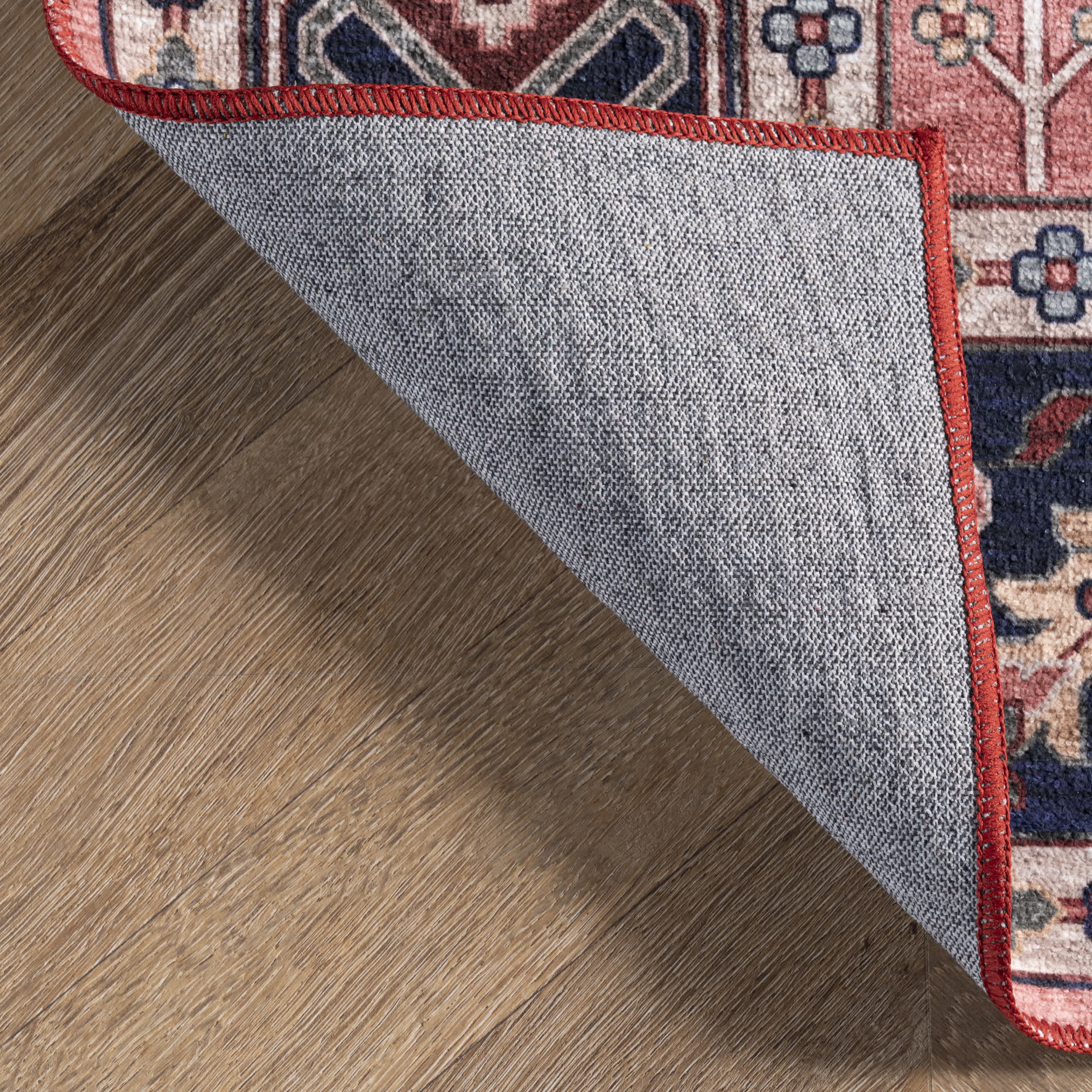 Amber Machine Washable Floral Aztec Area Rug - Image 7