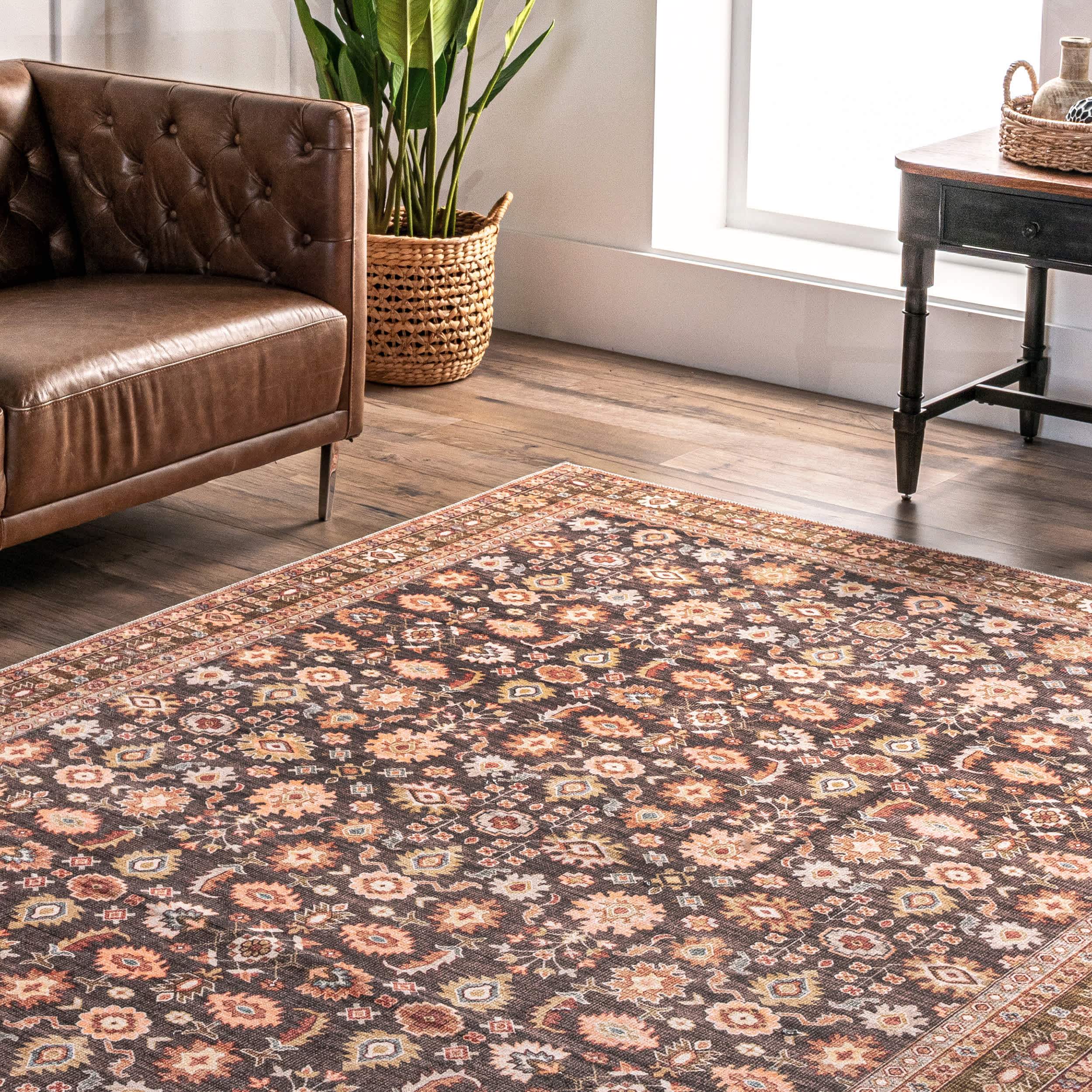 Claire Washable Floral Area Rug - Image 9