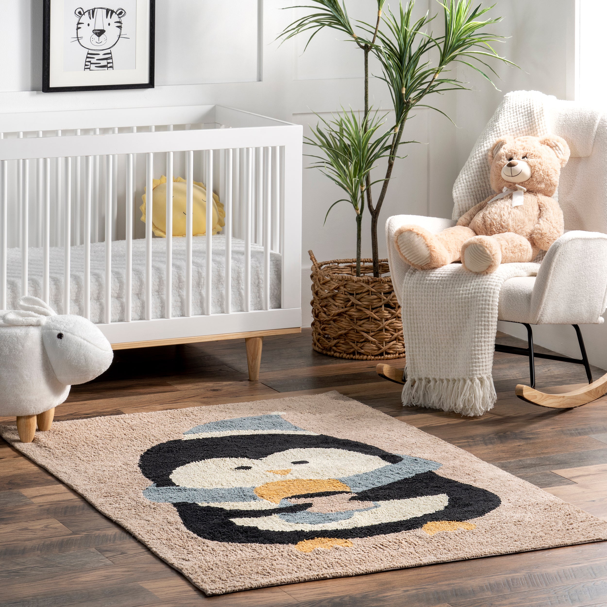 Mosby Penguin Machine Washable Kids Area Rug - Image 2