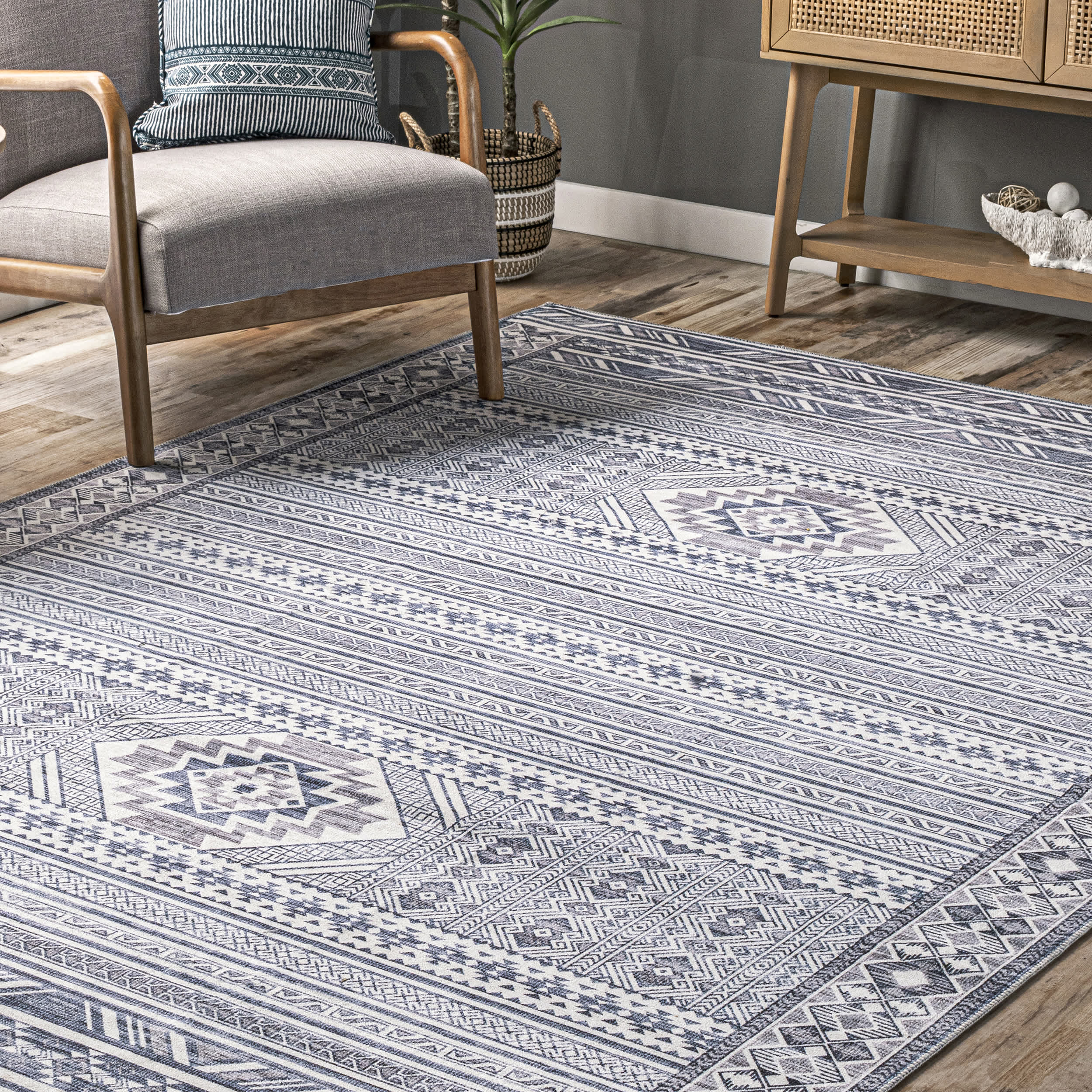 Jenine Southwestern Machine Washable Area Rug - Image 9