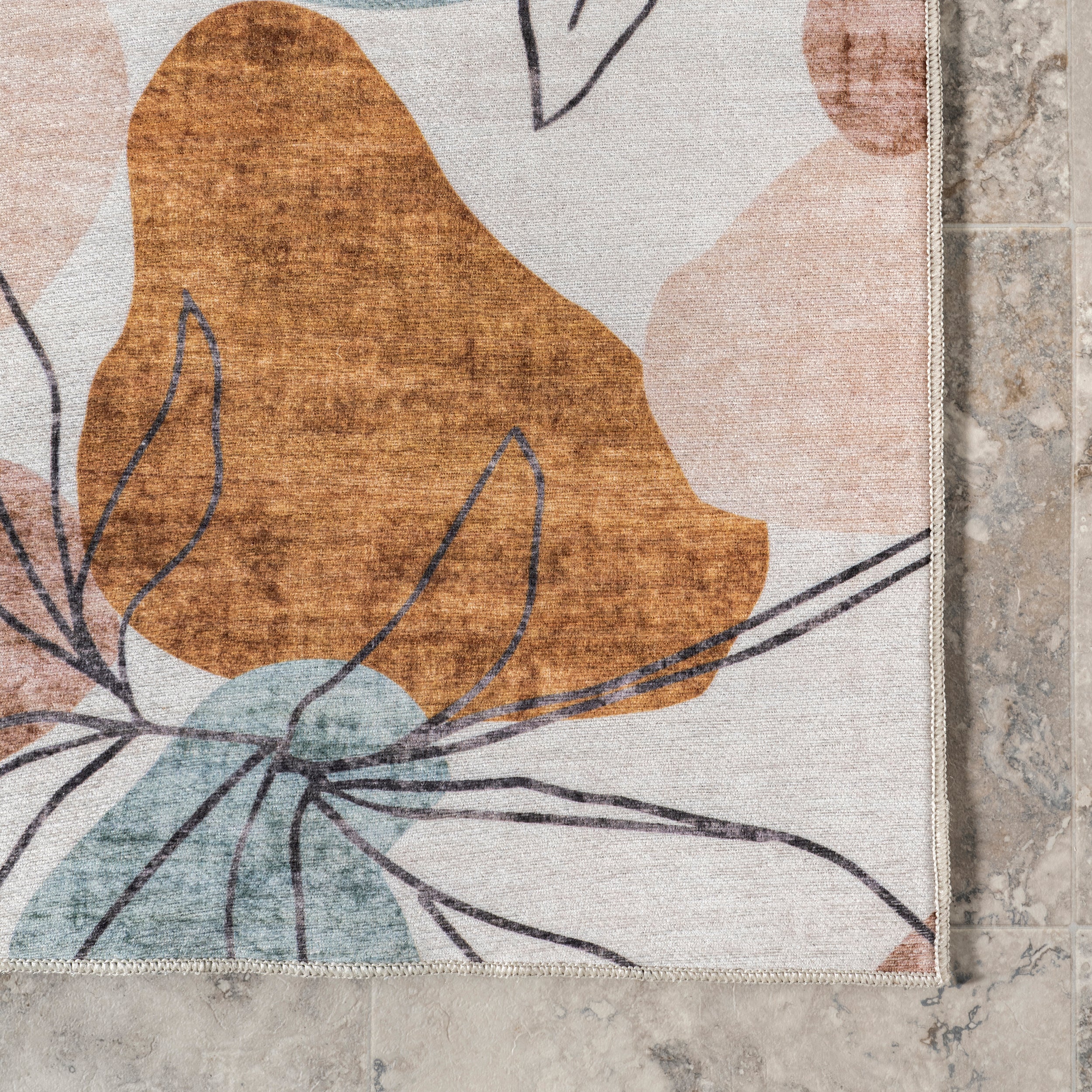 Deisy Abstract Floral Machine Washable Indoor/Outdoor Area Rug - Image 5