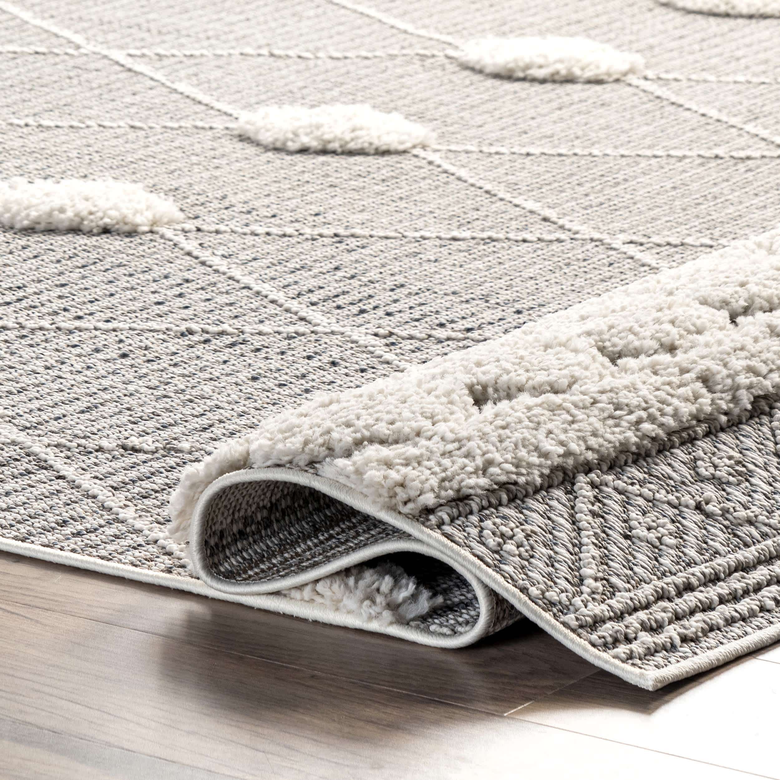 Paola High Low Textured Shaggy Diamond Dotted Area Rug - Image 4