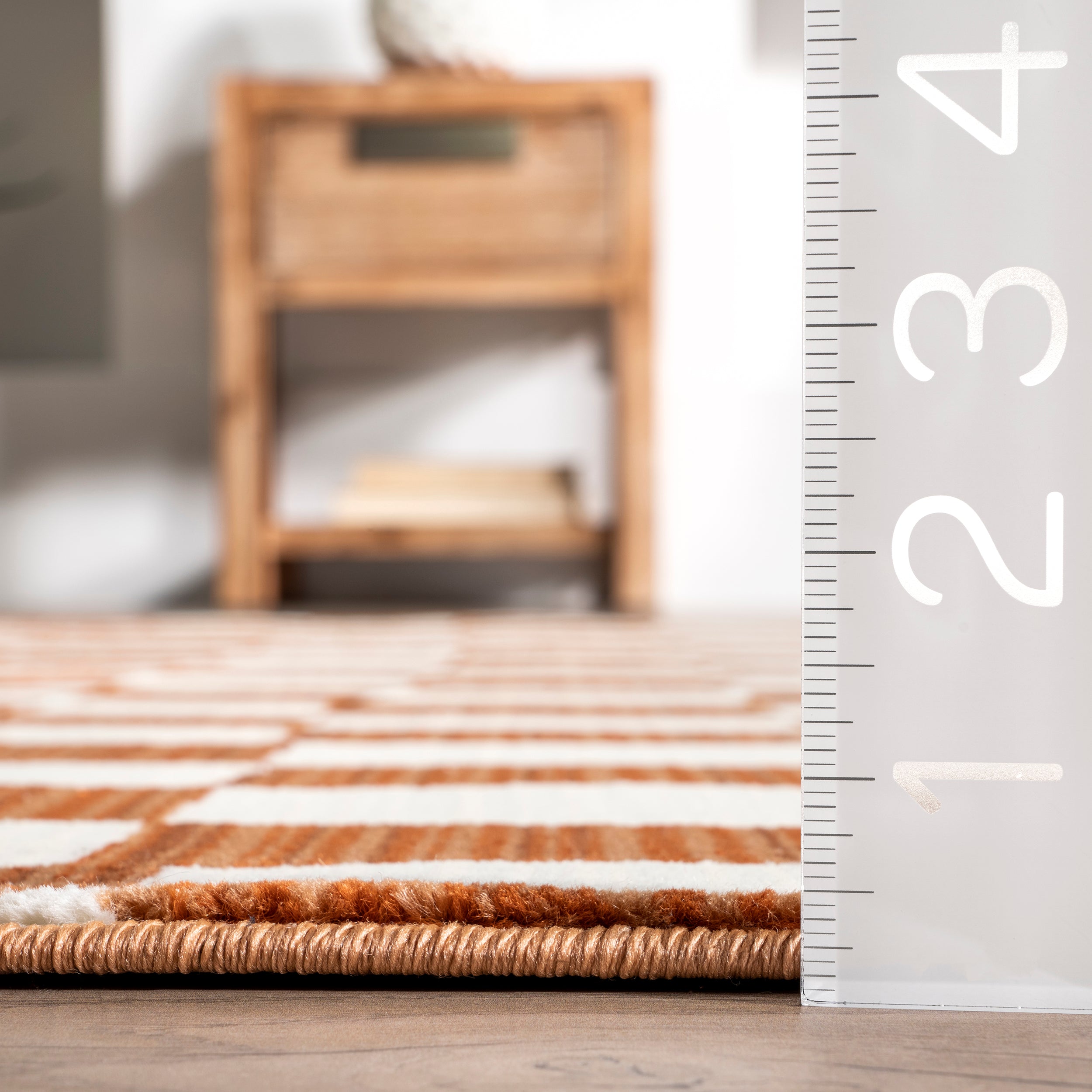 Dominique Abstract Checkered Fringe Area Rug - Image 12