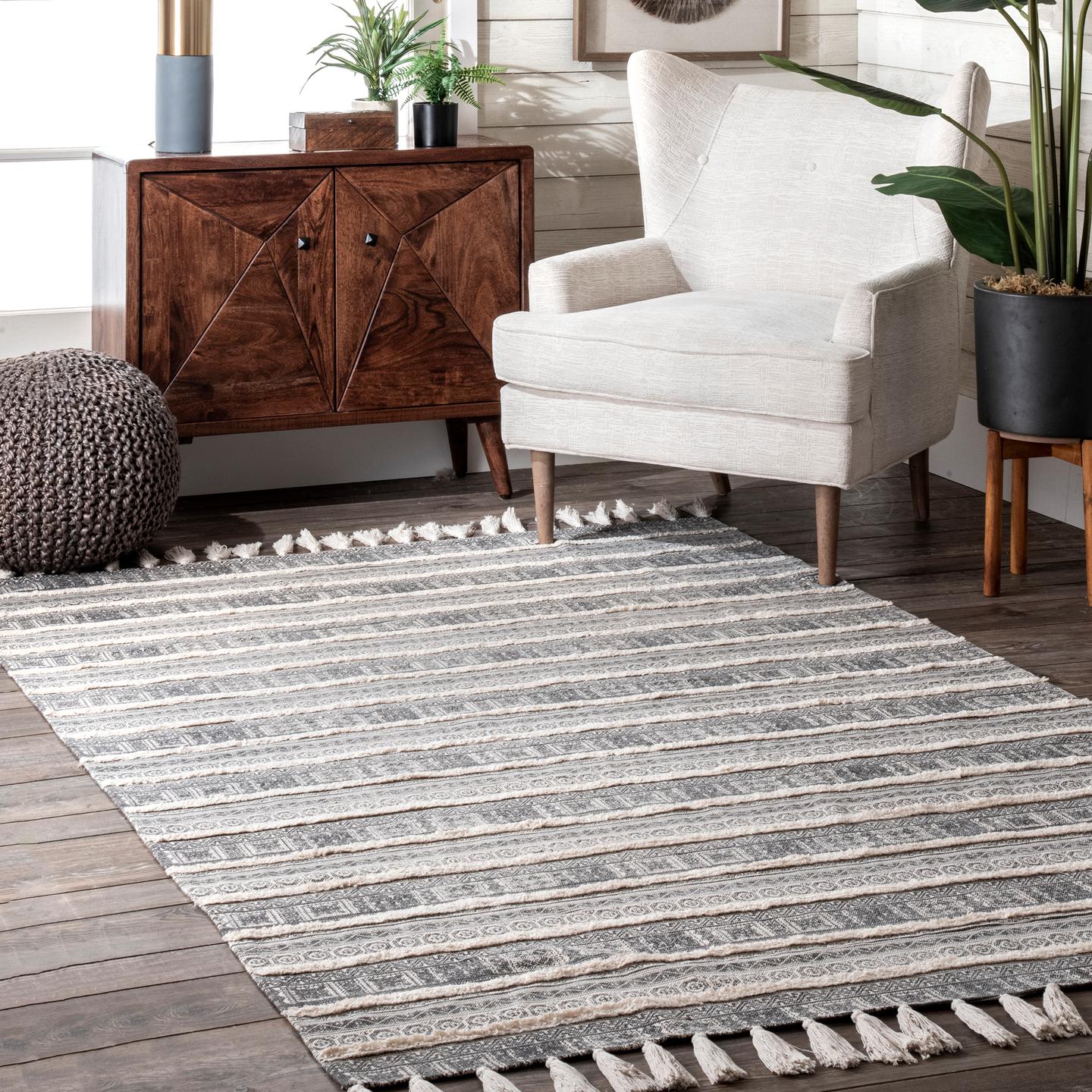 Rasmus Greek Frieze Stripes Area Rug - Image 2