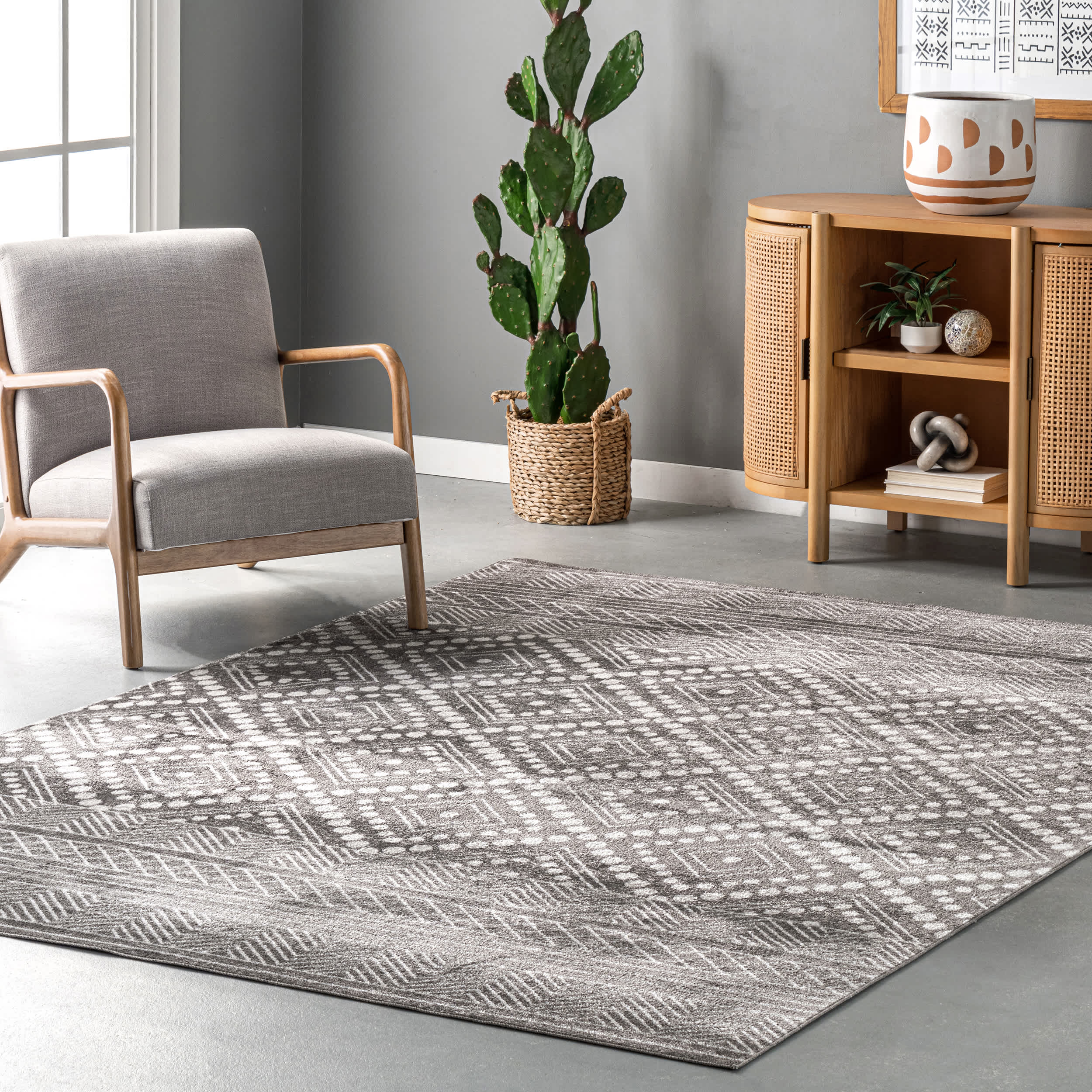 Phyllis Machine Washable Diamond Trellis Area Rug - Image 14