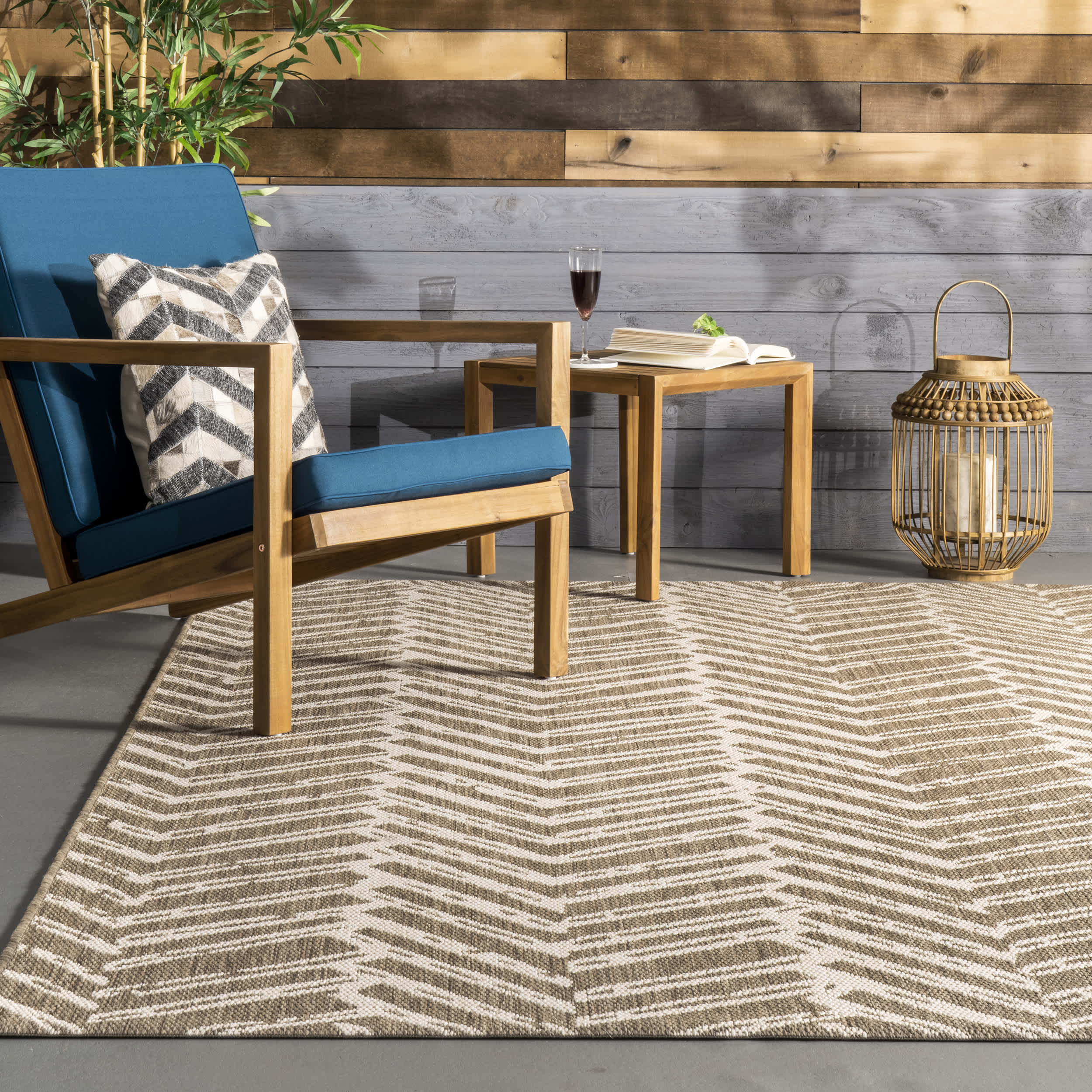 Macklin Herringbone Indoor/Outdoor Area Rug - Image 8