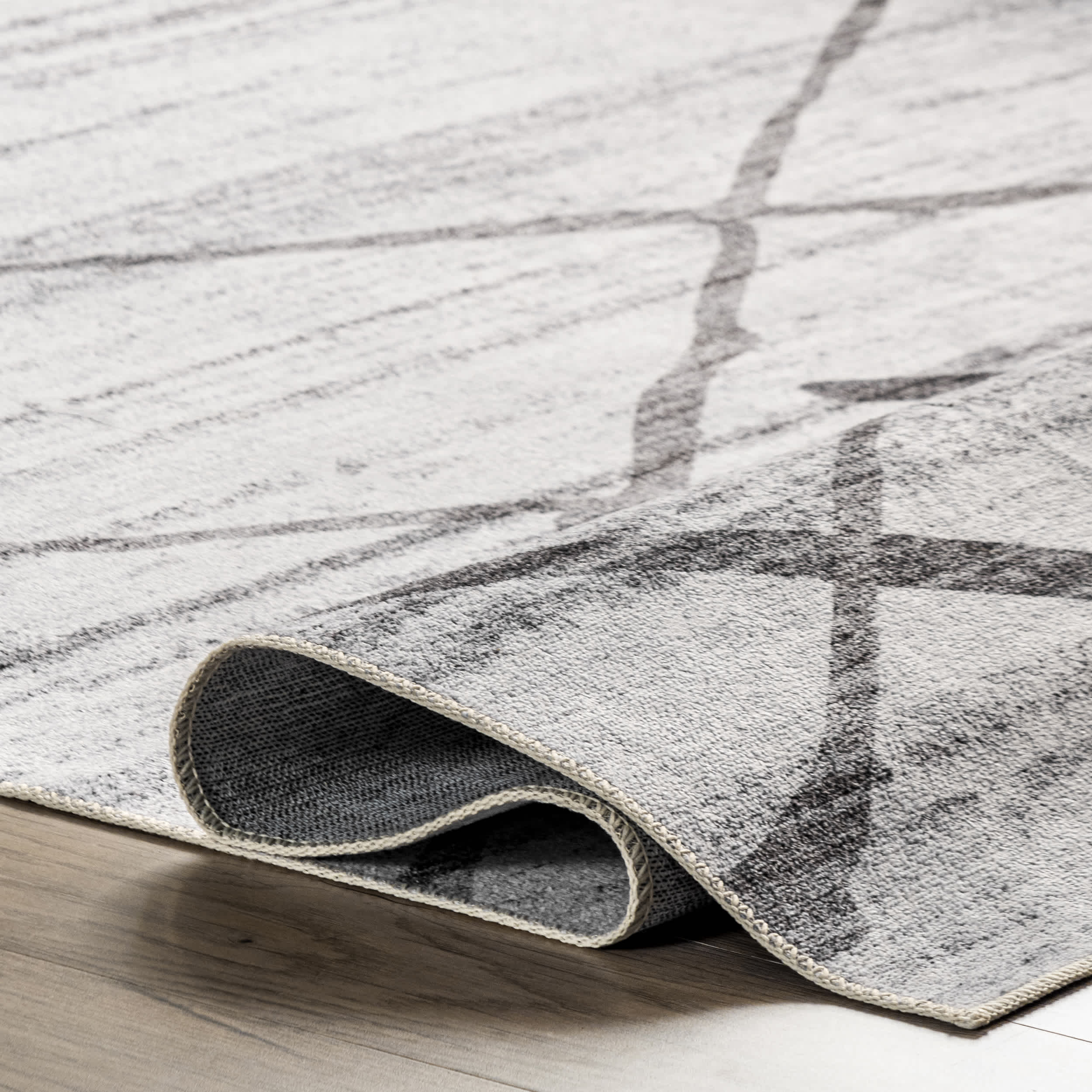 Trellis Stripes Machine Washable Area Rug - Image 4
