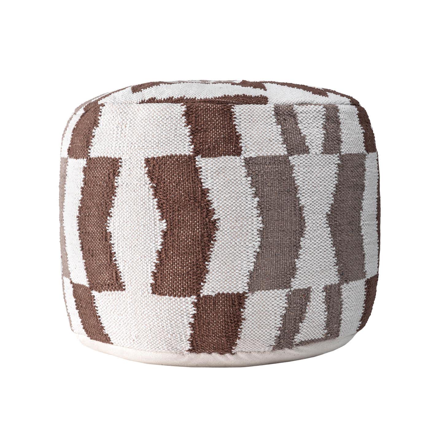 Vienna Herringbone Filled Ottoman Pouf
