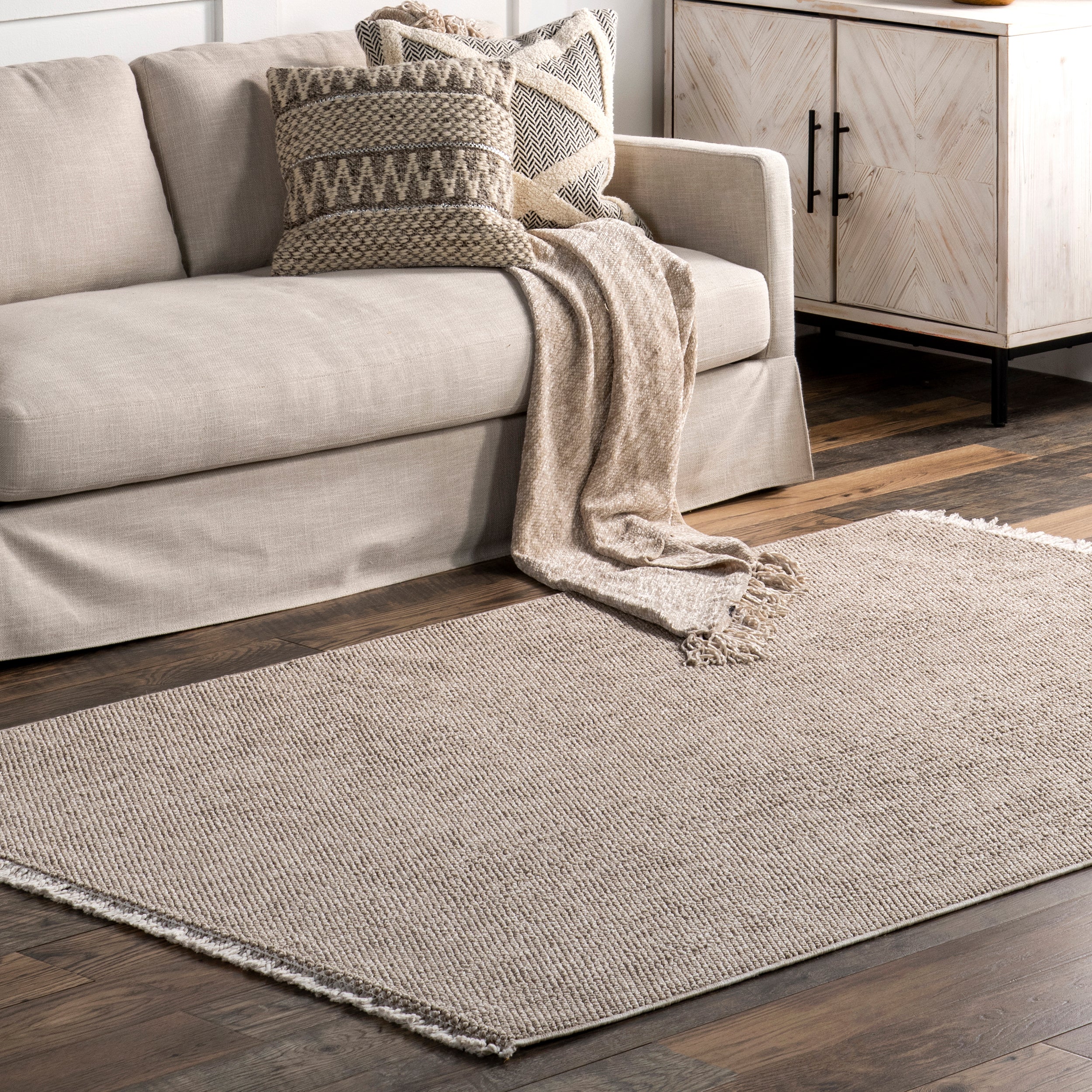 Solid Farmhouse Fringe Area Rug - Image 9