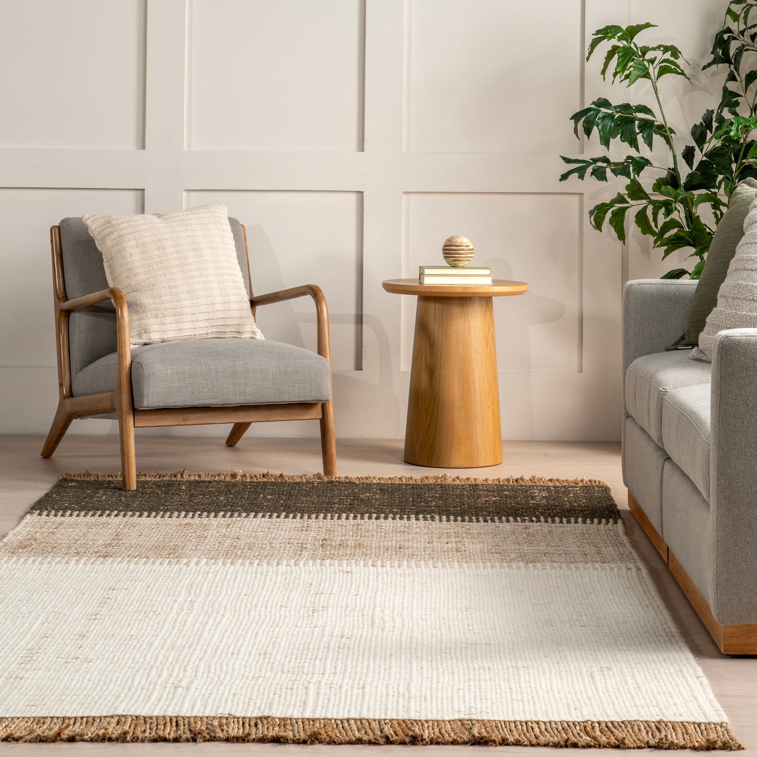 Nanala Bold Striped Jute Tasseled Area Rug - Image 17