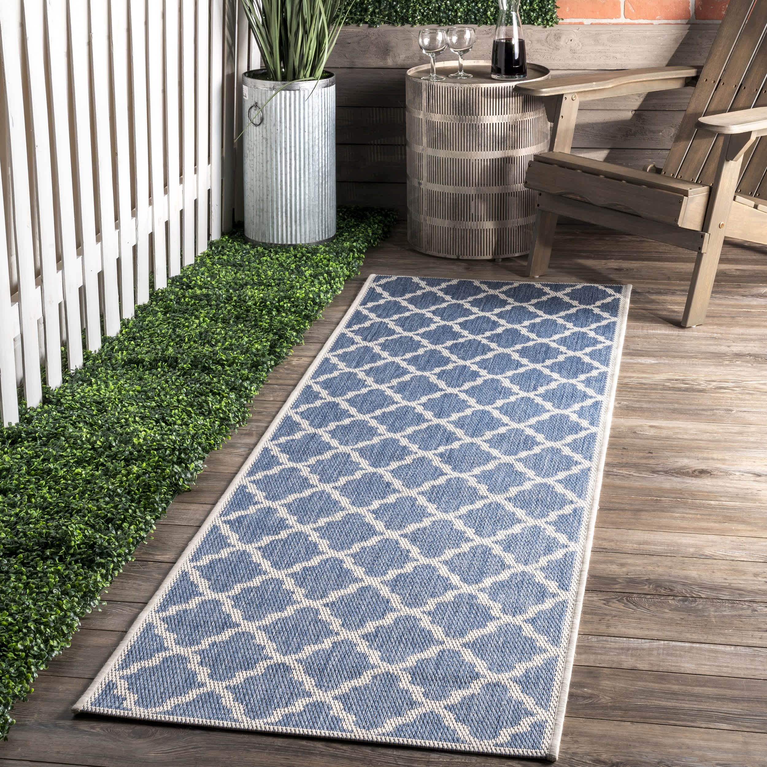 Machine Made Gina Outdoor Moroccan Trellis Area Rug - Image 21