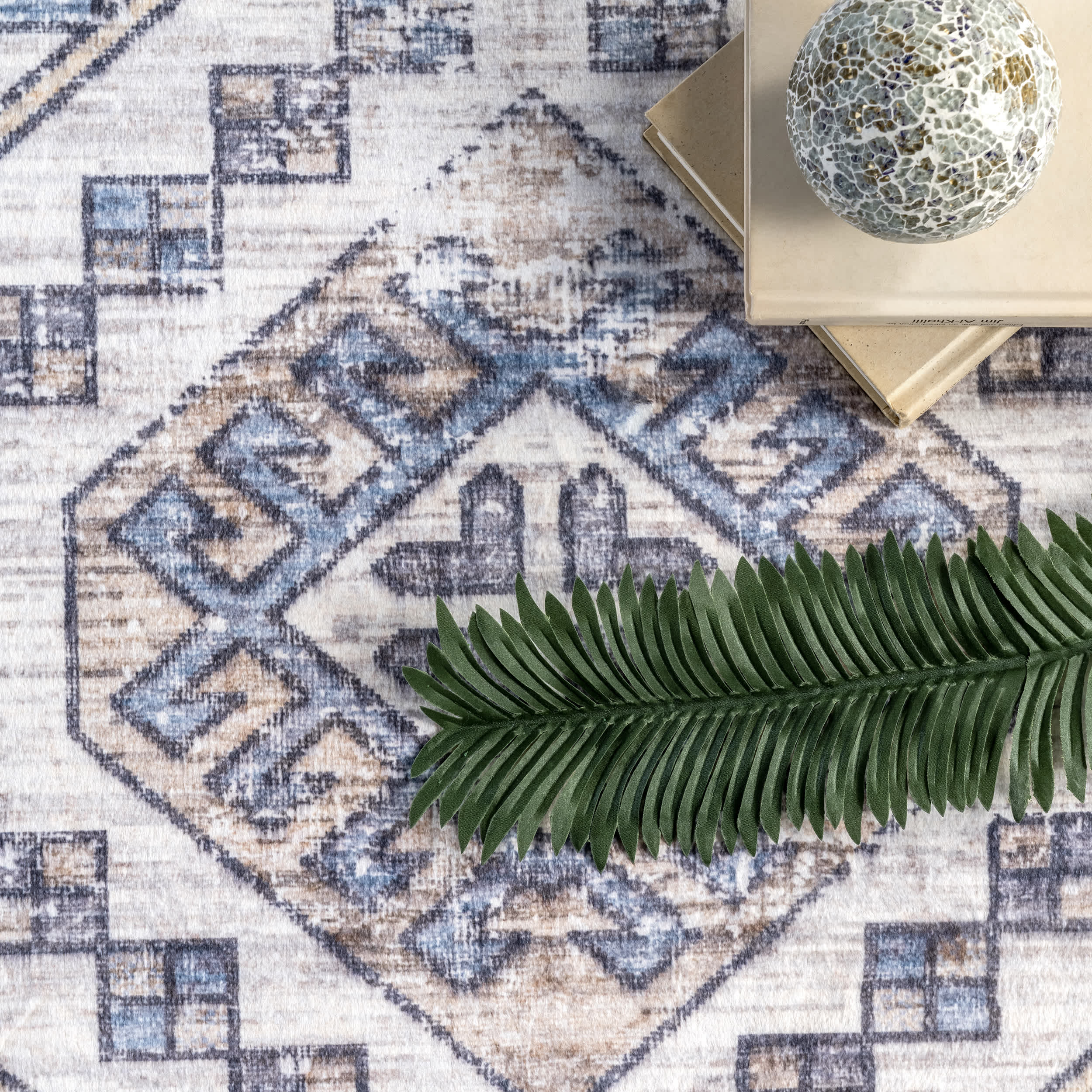 Bordered Aztec Area Rug - Image 6