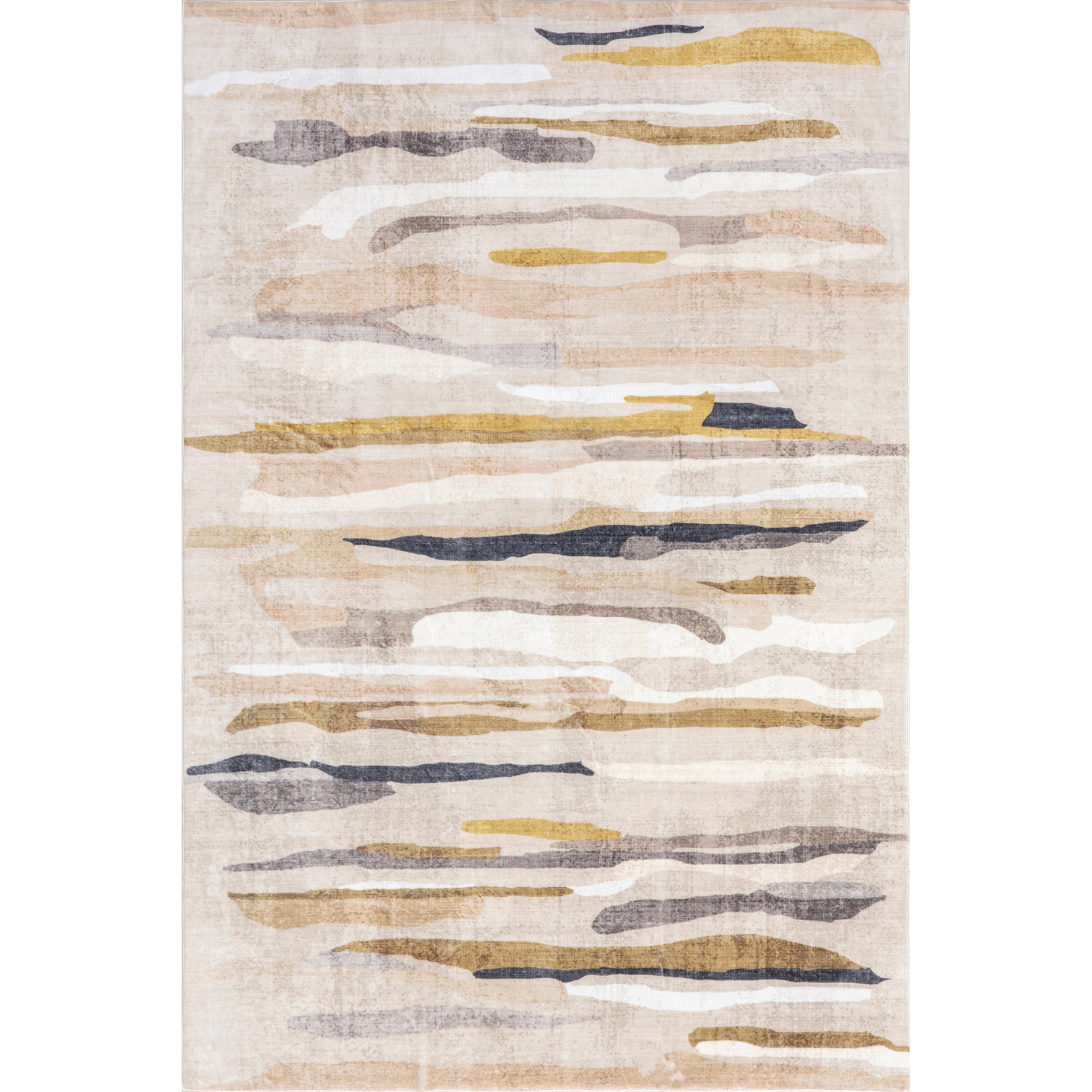 Elvi Abstract Watercolor Machine Washable Area Rug